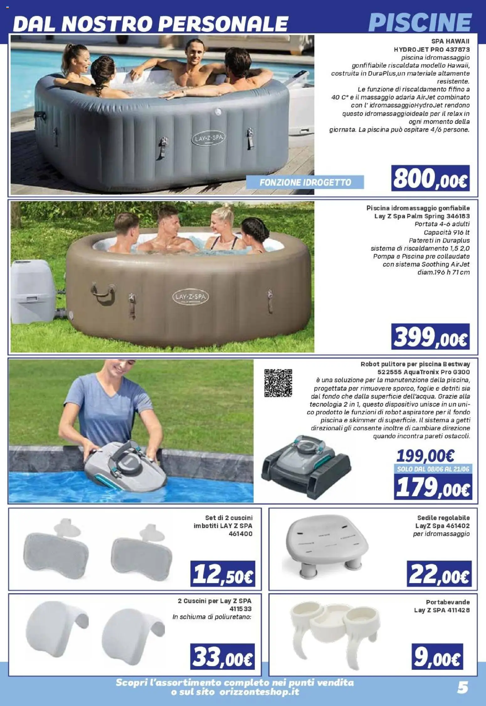 Volantino Orizzonte del 08/05/2026 | Pagina: 5 | Prodotti: Schiuma, Piscina, Gonfiabile, Robot