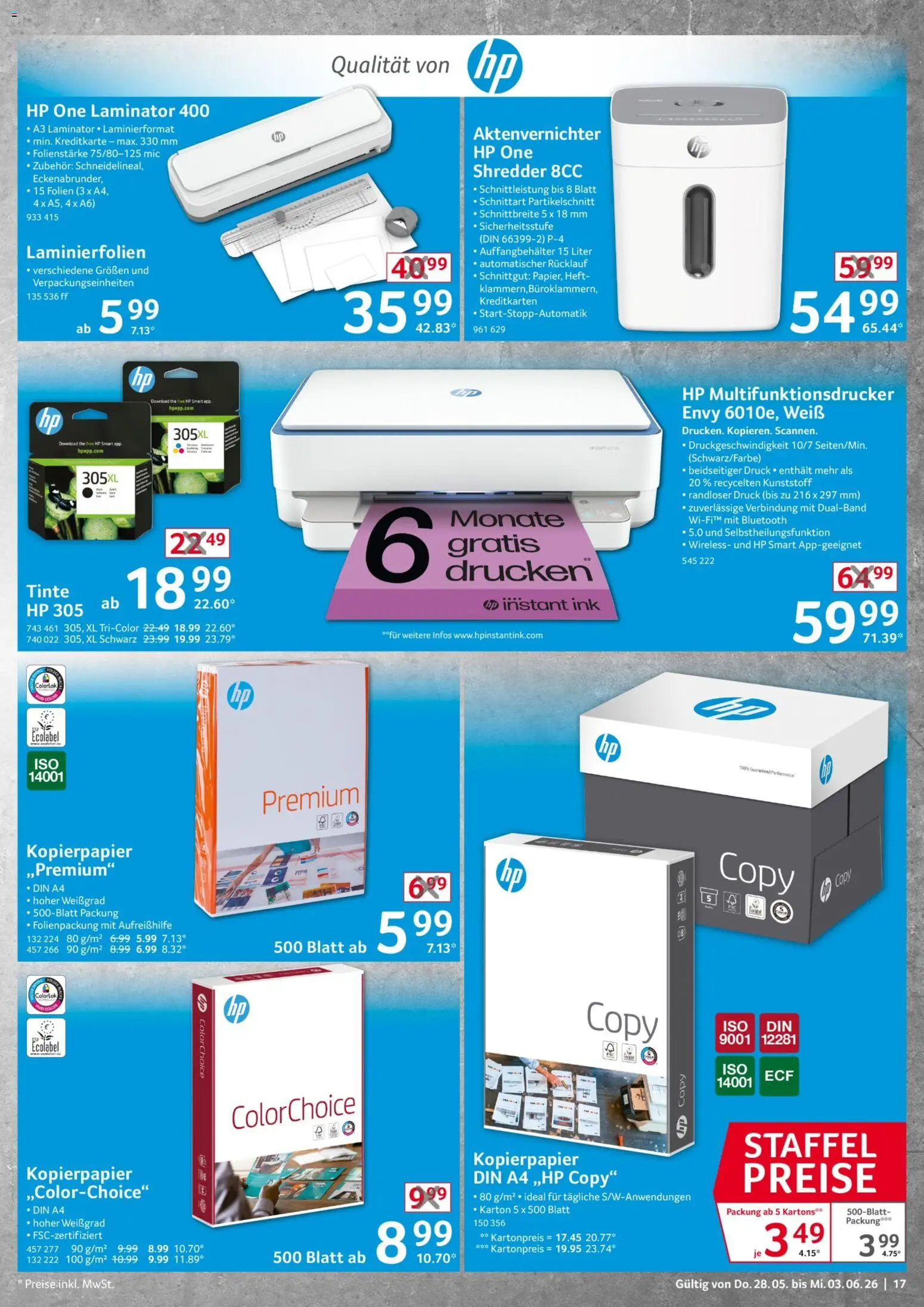 Selgros Non Food – gültig ab 28.05.2026 | Seite: 17 | Produkte: HP, Laminator, Aktenvernichter