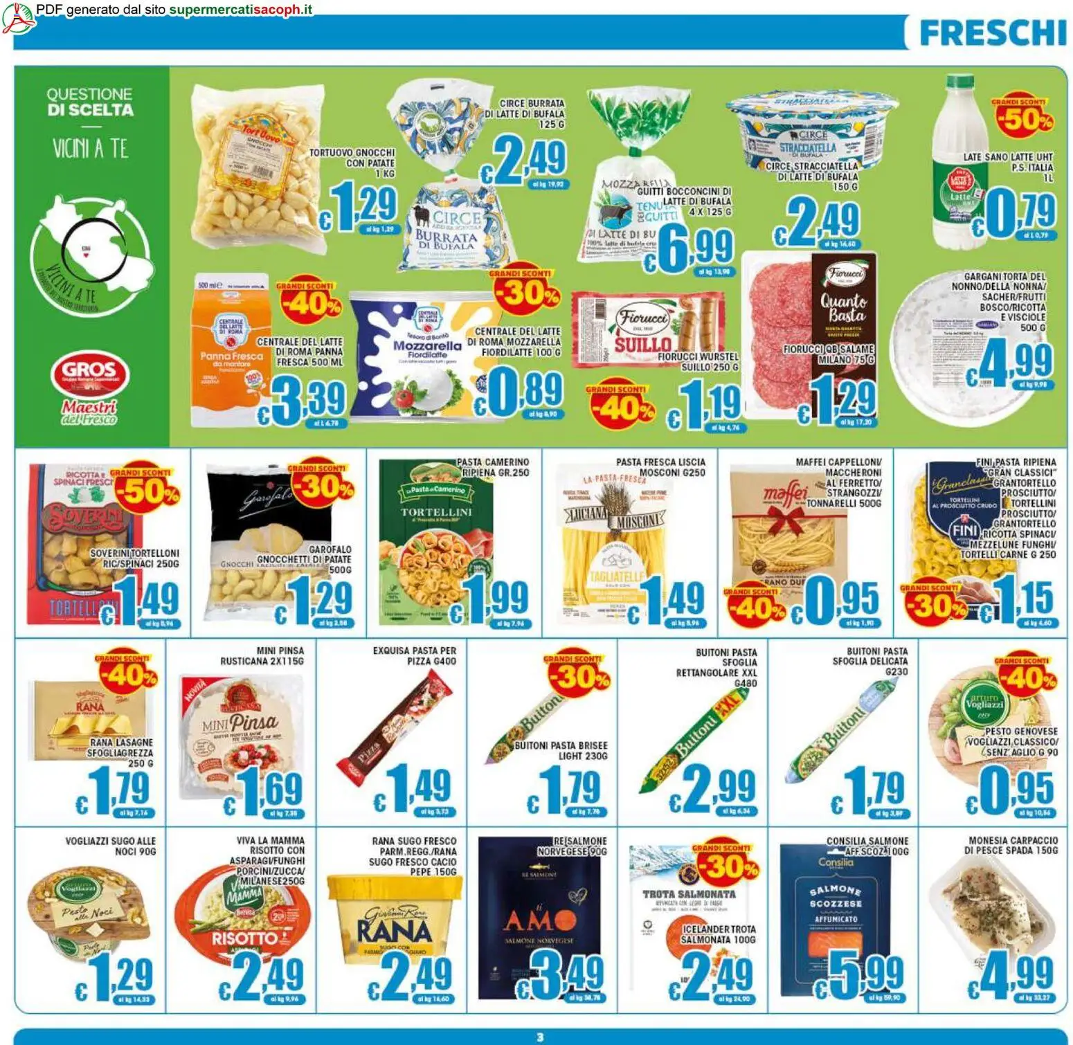 Volantino Sacoph del 29.05.2026 | Pagina: 3 | Prodotti: Pizza, Tagliatelle, Tortelloni, Stracciatella