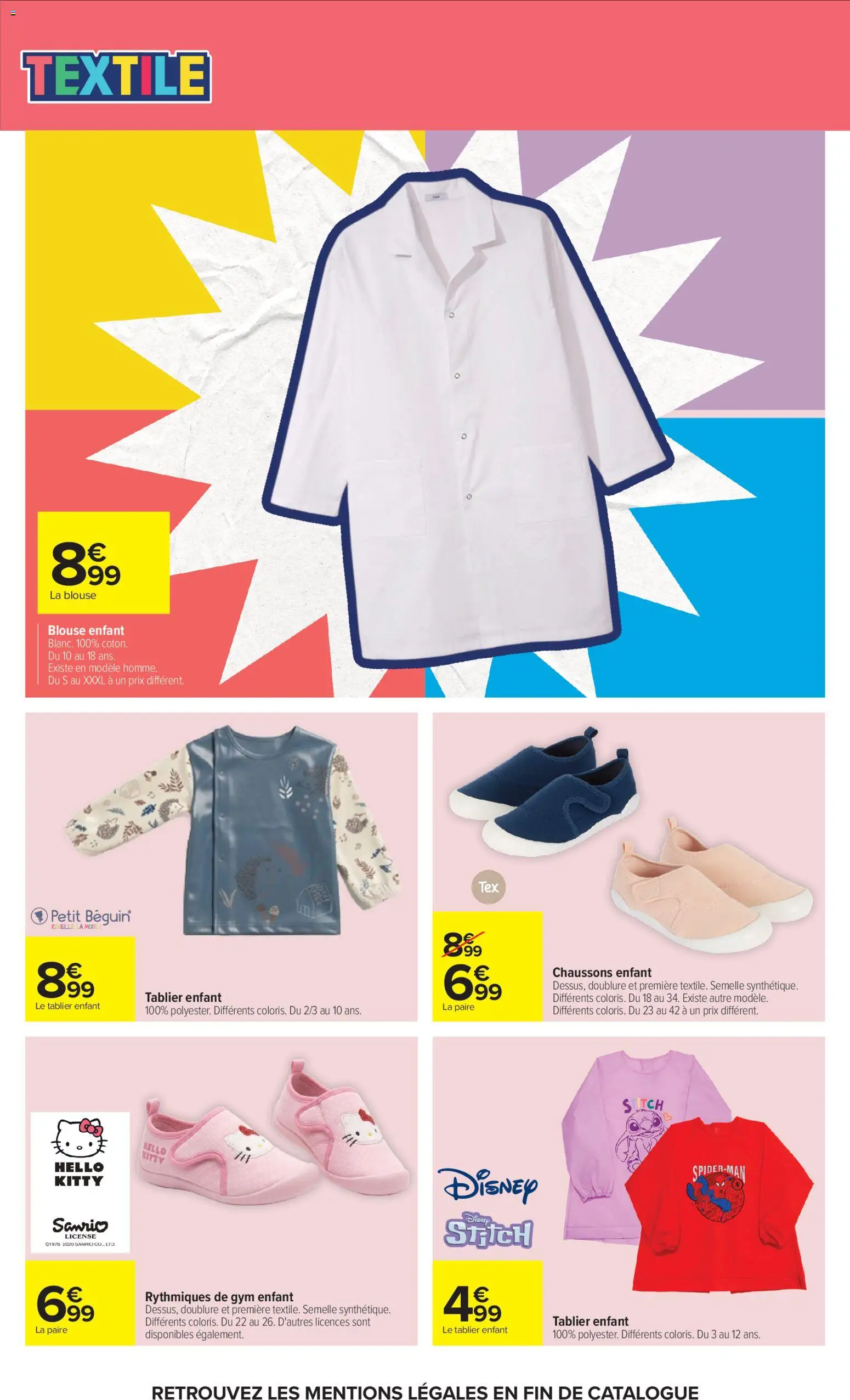 {H1} | Page: 29 | Produits: Tablier, Chaussons, Blouse