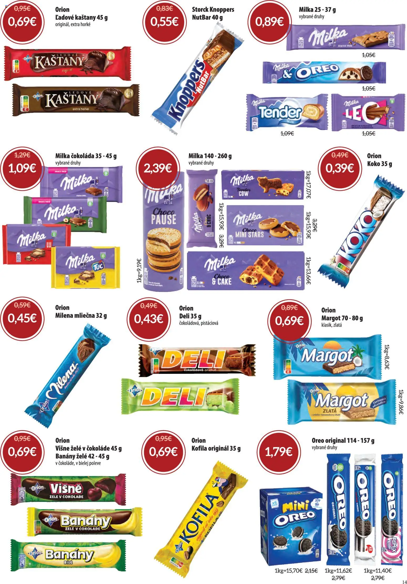 Nové Nitrazdroj akcie – leták je platný od 06.08.2026 | Strana: 14 | Produkty: Banány, Čokoláda, Milka, Višne