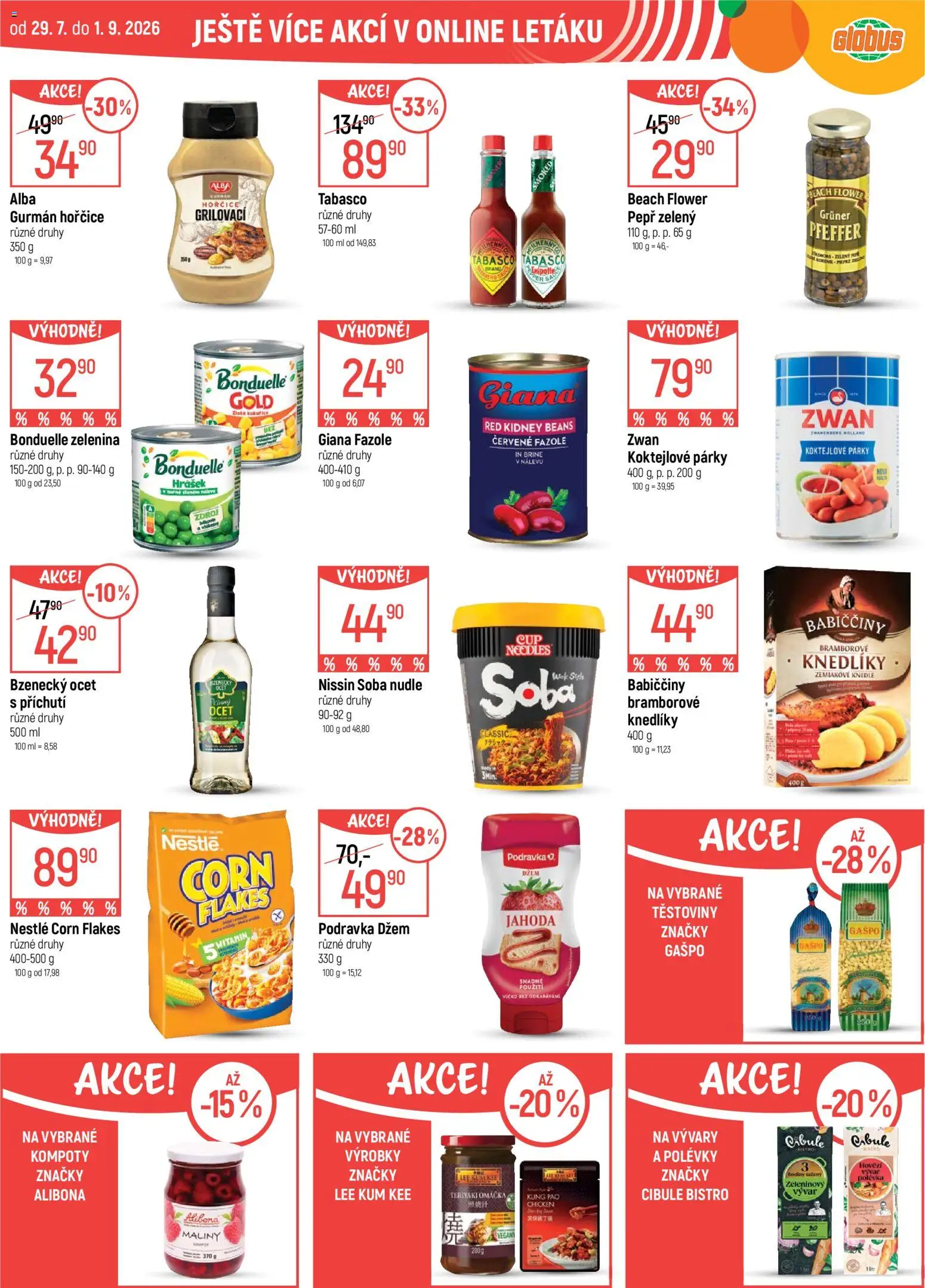 Globus leták od 26.08.2026 | Strana: 46 | Produkty: Hovězí, Džem, Soba nudle, Cibule