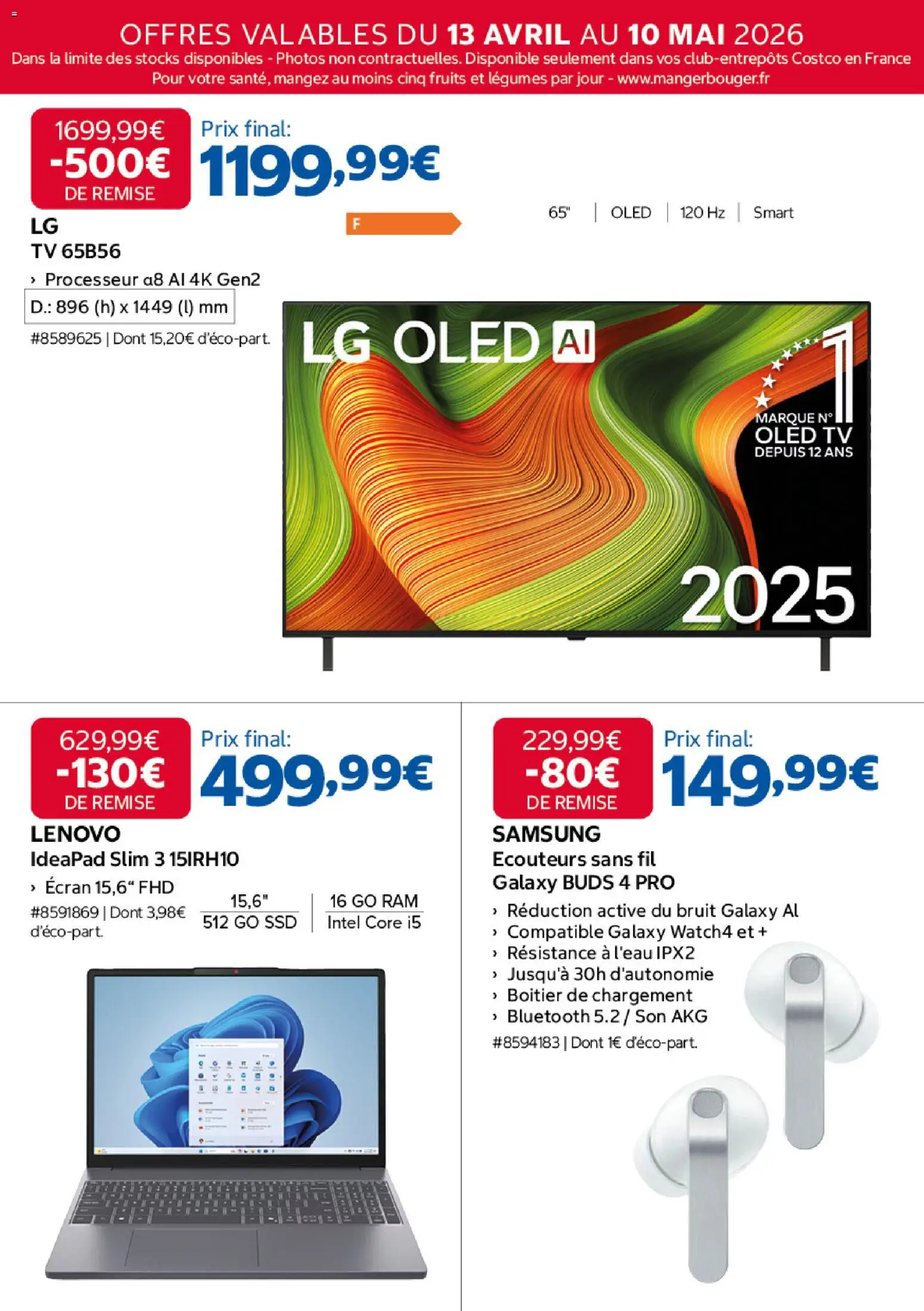 {H1} | Page: 14 | Produits: Écouteurs, Smart TV