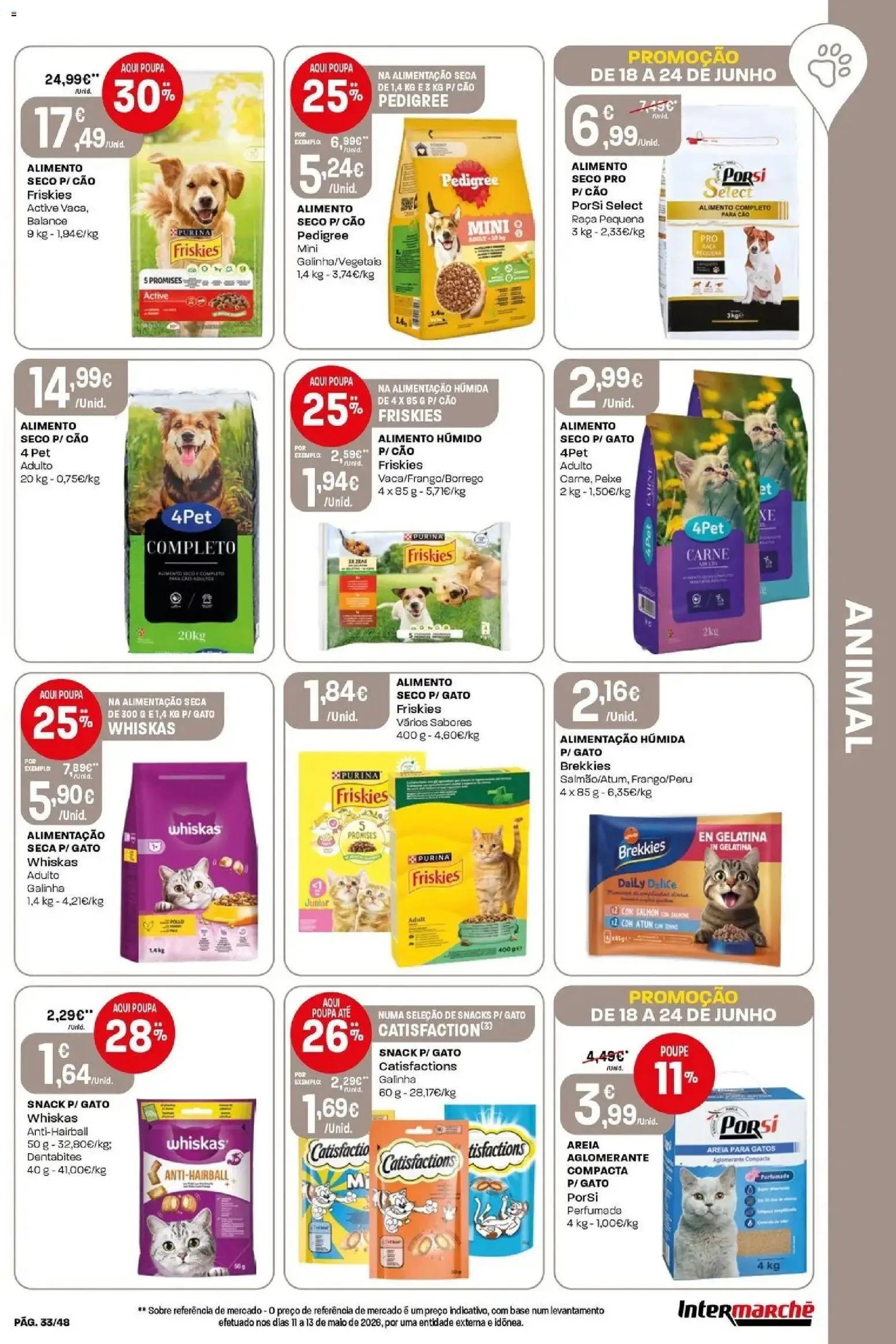 Intermarché - Isto é que são preços BAIXOS! │ válido de 18/06/2026 | Página: 33 | Produtos: Areia, Base, Peixe, Carne