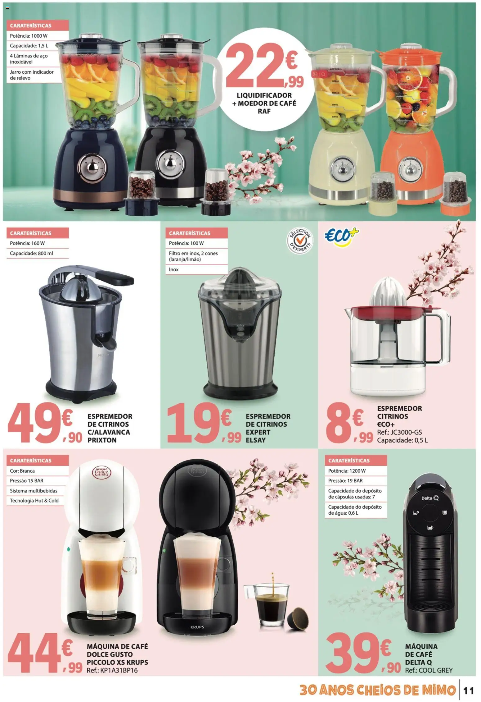 E.Leclerc folheto Especial Bebidas de Verão │ válido de 14/07/2026 | Página: 11 | Produtos: Agua, Máquina de café, Espremedor, Delta q
