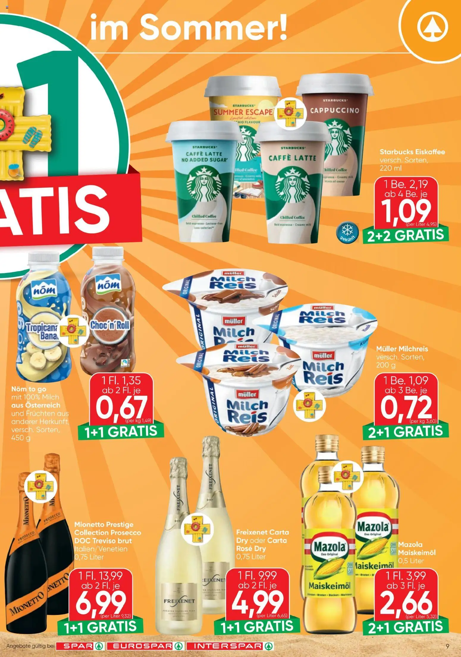 Spar - Flugblatt gültig ab 01.07.2026 | Seite: 9 | Produkte: Milch, Reis