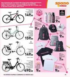 Anteprima del volantino Spazio Conad volantino valido a partire dal 30.04.2026 | Pagina: 25 | Prodotti: Zaino, Bici elettrica, Borraccia, Batteria