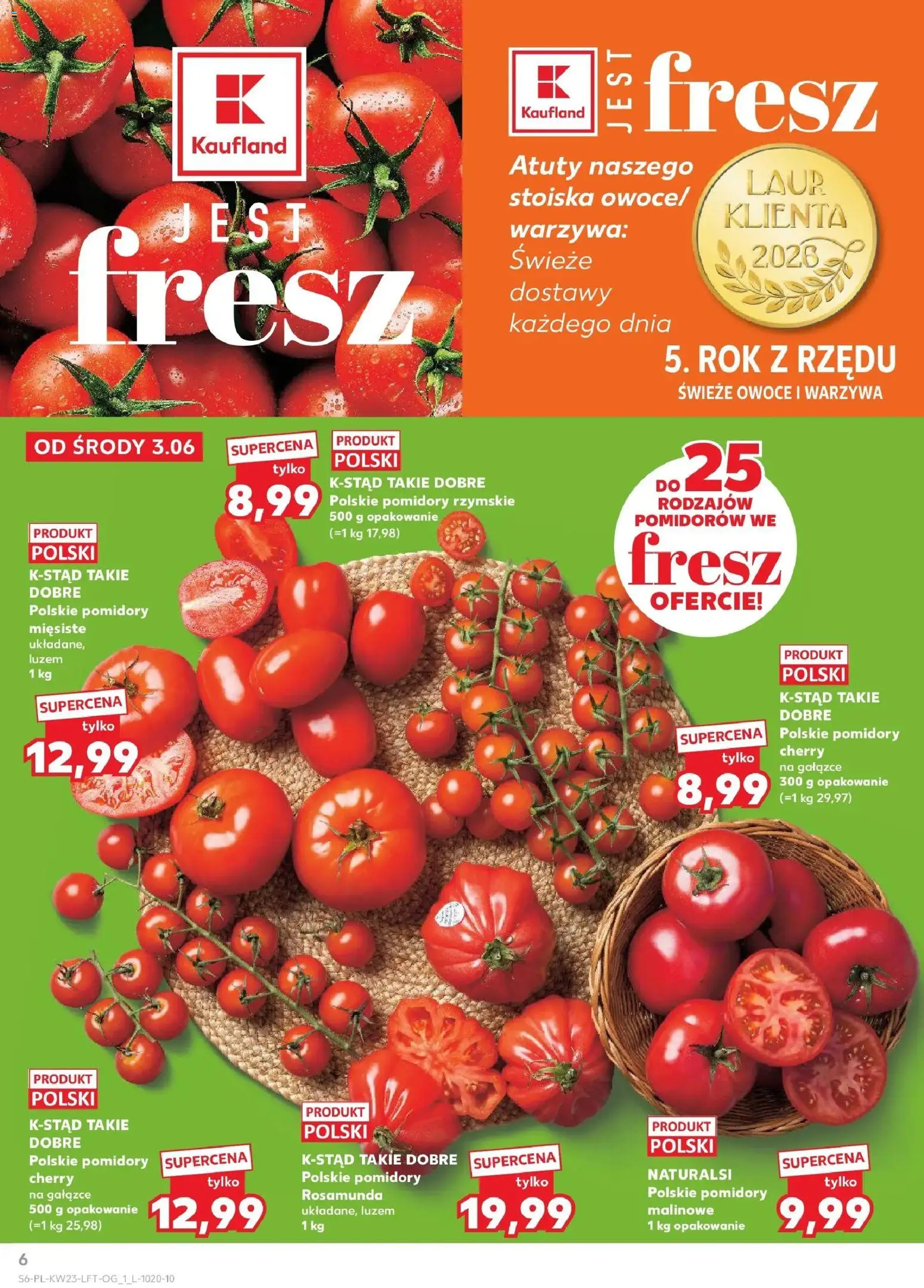 Kaufland gazetka od 03.06.2026 | Strona: 6 | Produkty: Pomidory, Warzywa, Owoce