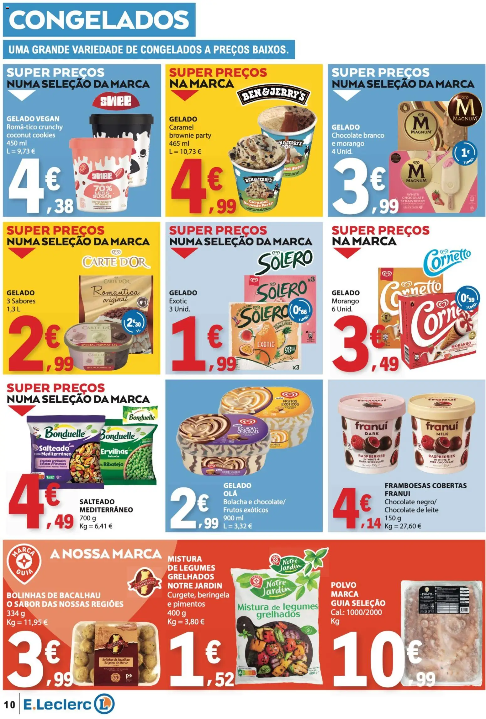 E.Leclerc folheto │ válido de 29/10/2026 | Página: 10 | Produtos: Chocolate branco, Batatas, Framboesas, Legumes