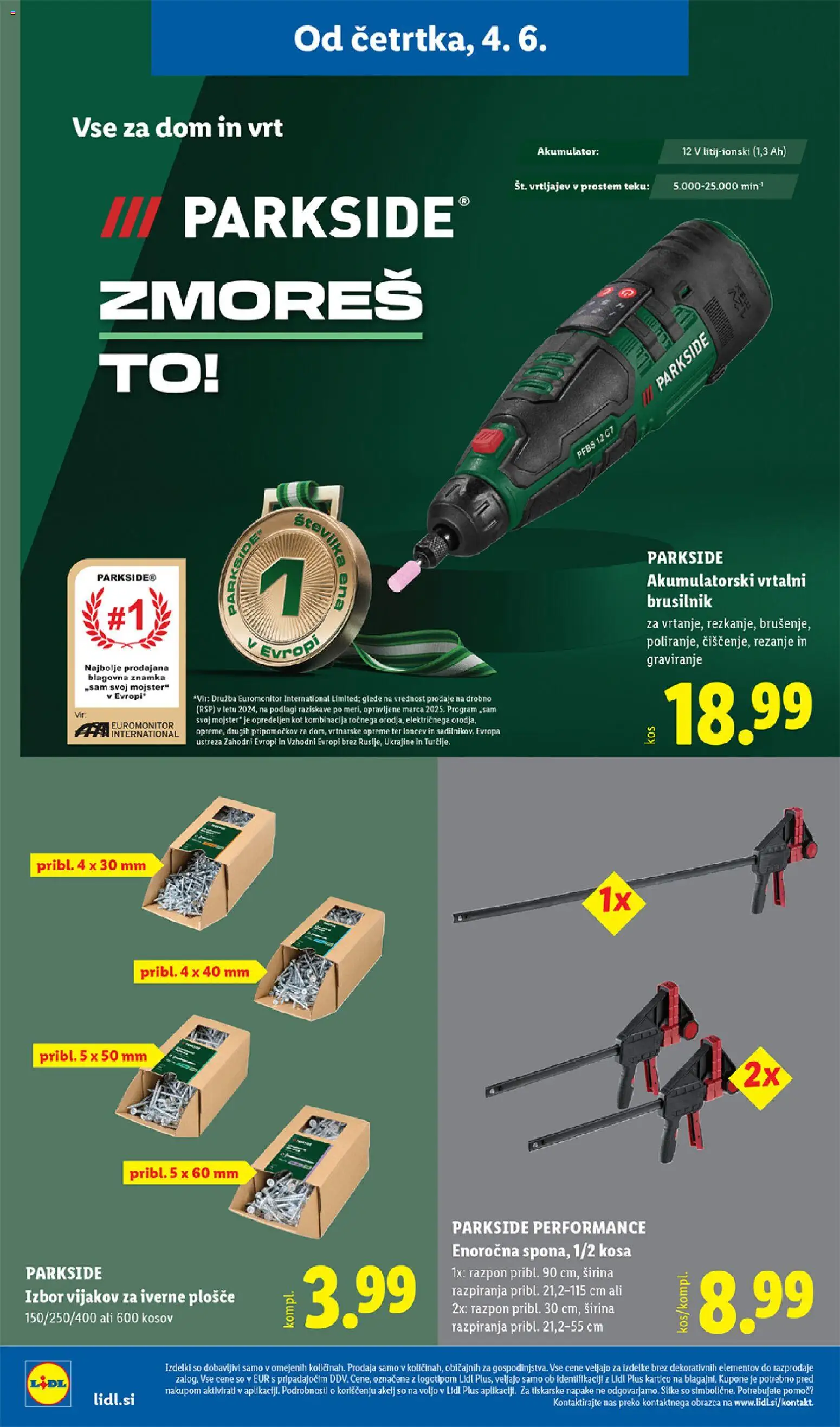 Novi Lidl katalog ponudbe – veljaven od 04.06.2026 | Stran: 38 | Izdelki: Akumulator, Brusilnik