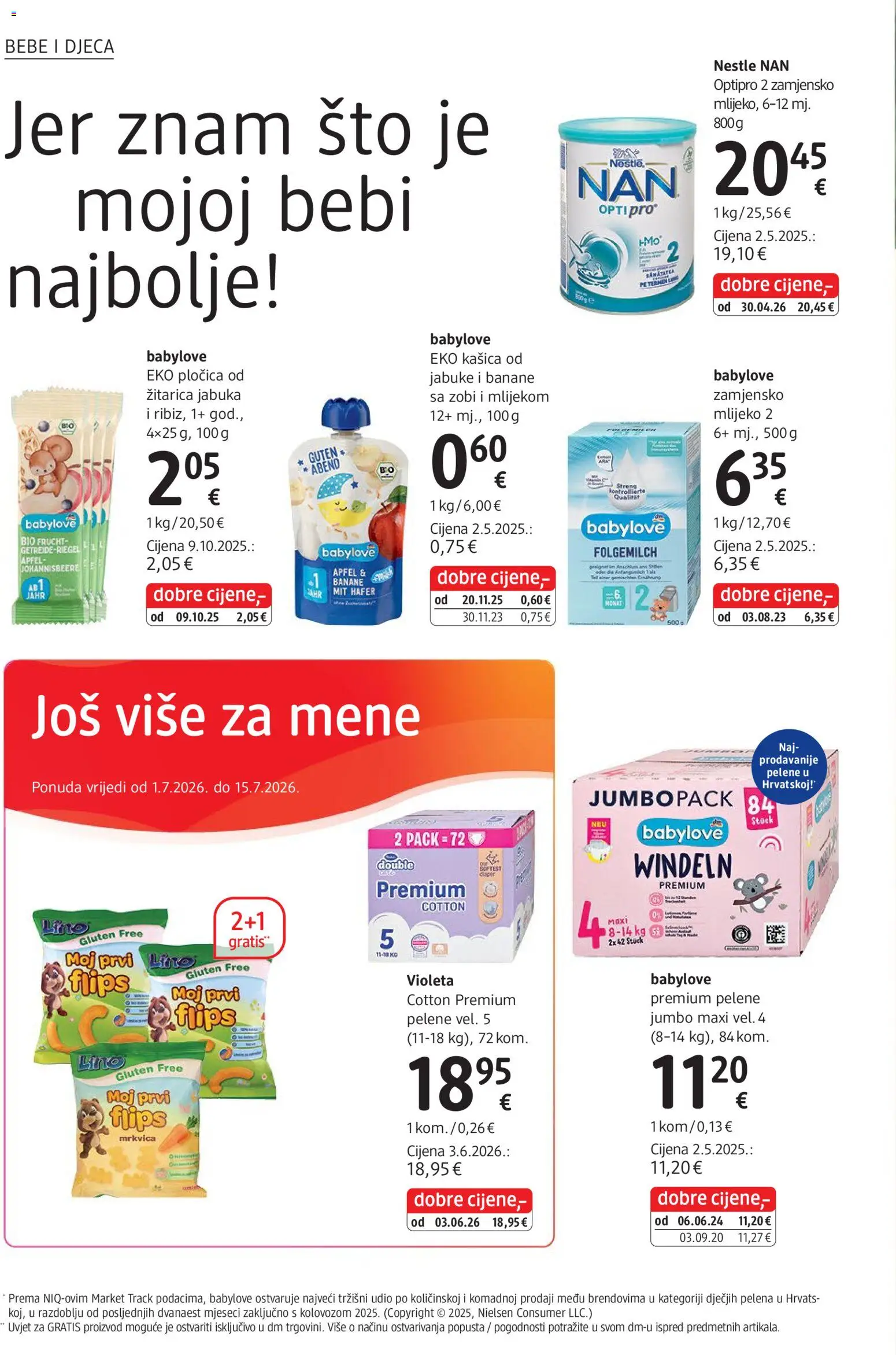 DM katalog | vrijedi od 01.07.2026 | Stranica: 34 | Proizvodi: Mlijeko, Jabuke, Banane, Violeta