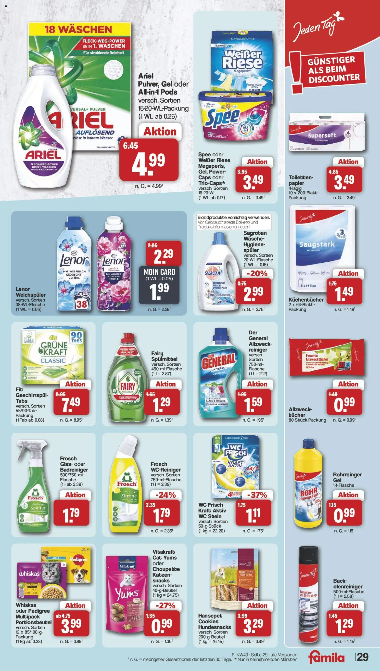 Famila Nordwest Prospekt – gültig ab 19.10.2026 | Seite: 29 | Produkte: Ariel, Weichspüler, Wc frisch, Zitrone