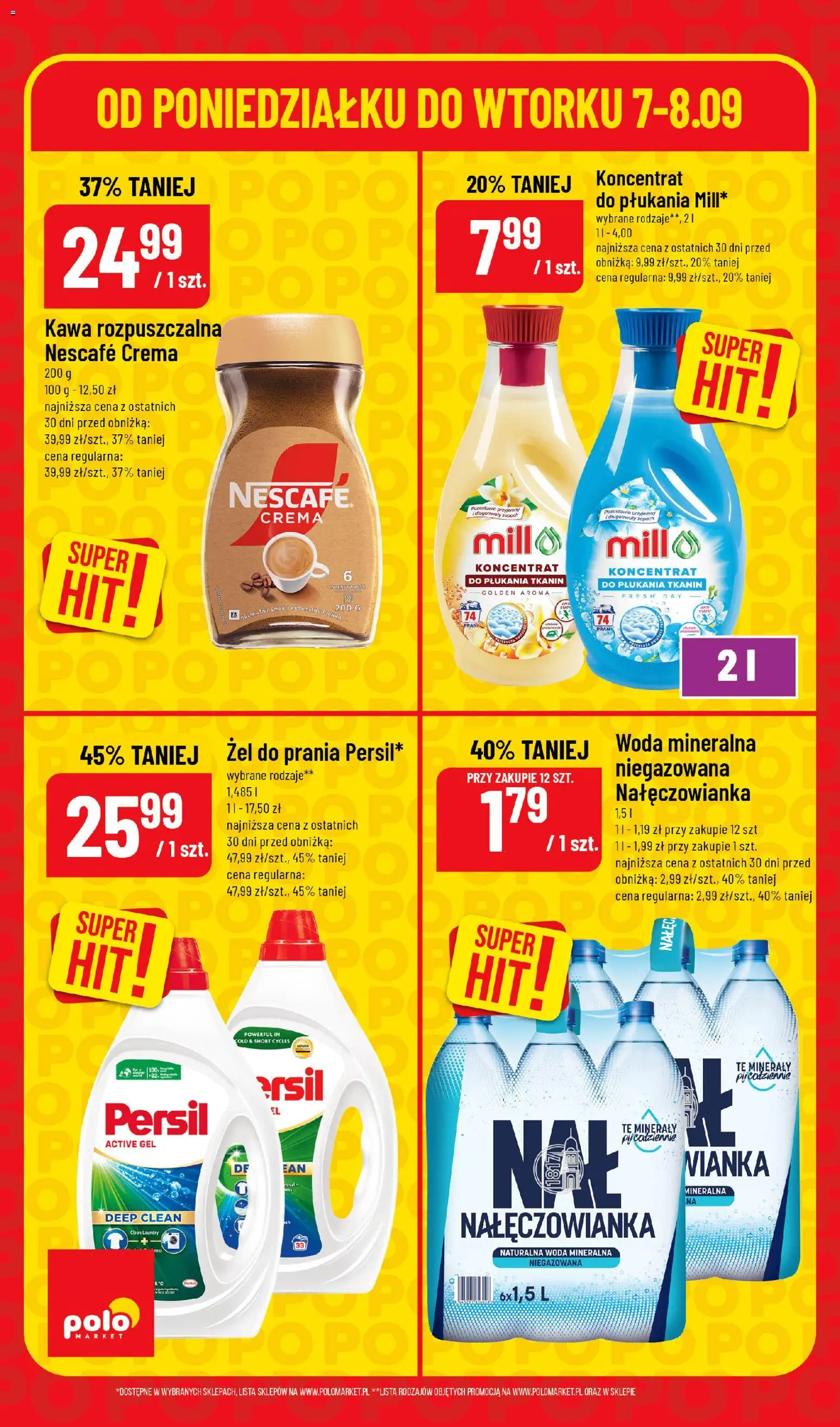 Nowa POLOmarket gazetka od jutra 07.09.2026 | Strona: 6 | Produkty: Woda mineralna, Persil, Nescafe, Woda