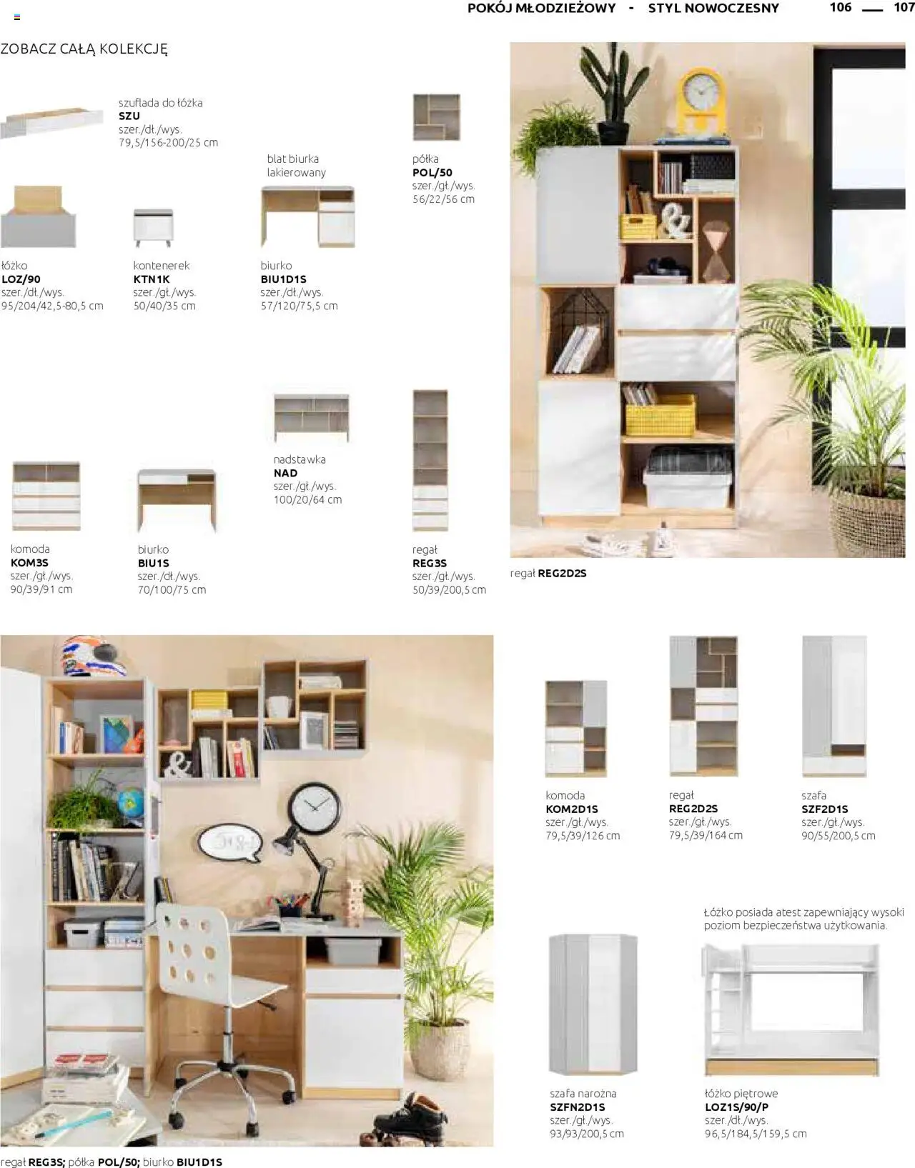 Black Red White Gazetka - Katalog rodzinnych wnętrz od 24.05.2024 | Strona: 107 | Produkty: Komoda, Półka, Biurko, Szafa Narożna