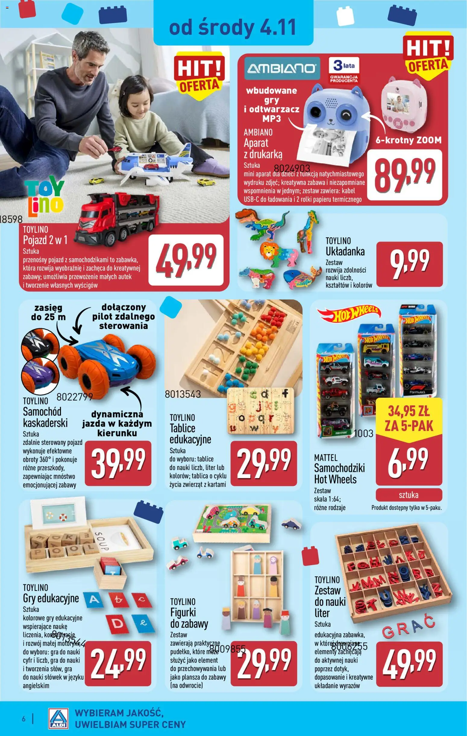 Aldi gazetka - Artykuły przemysłowe i tekstylia od 04.11.2026 | Strona: 6 | Produkty: Drukarka, Kabel, Rolki, Gry