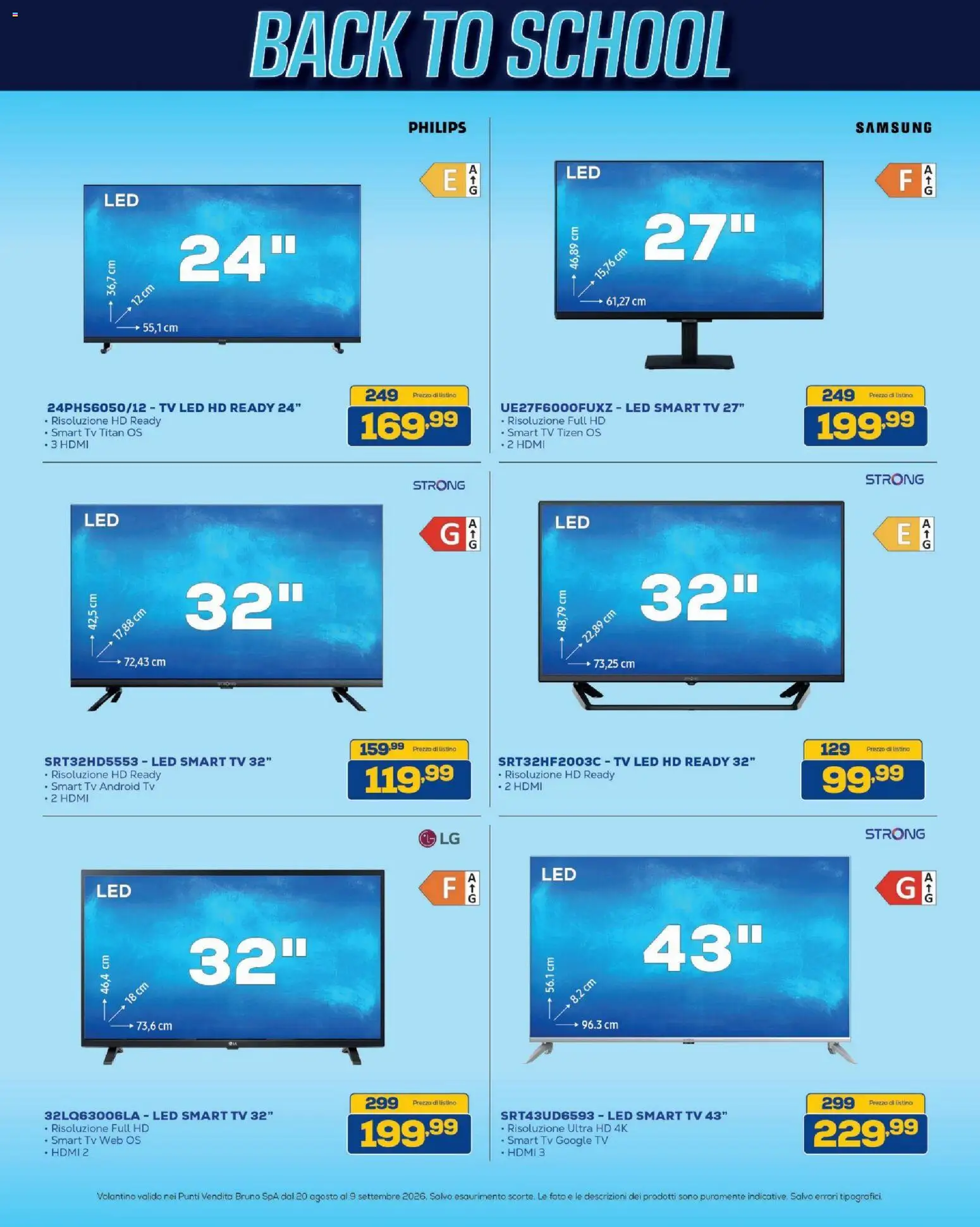 Volantino BRUNO del 20/08/2026 | Pagina: 23 | Prodotti: smart TV, TV, Samsung