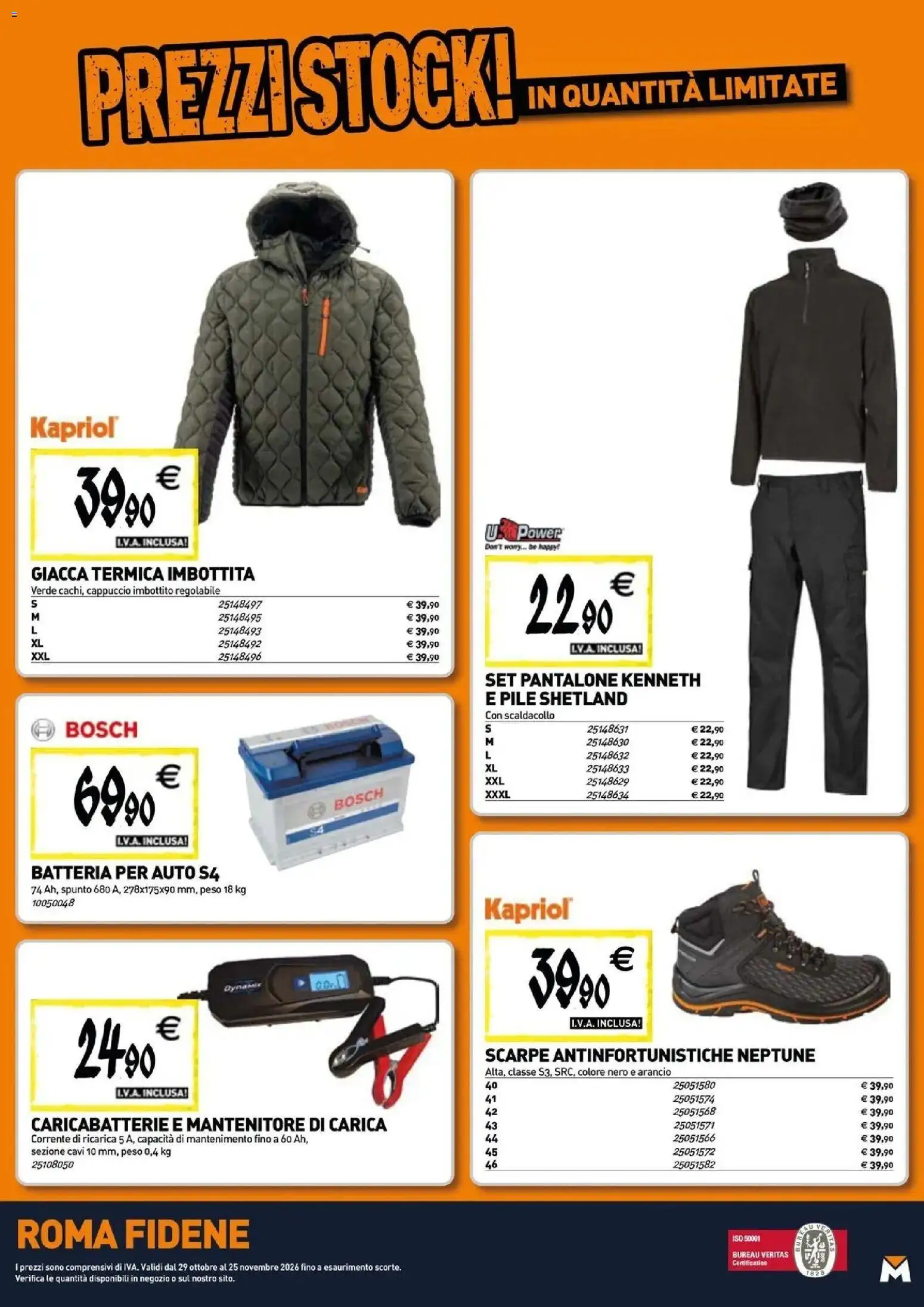 Volantino TECNOMAT del 29/10/2026 | Pagina: 20 | Prodotti: Pile, Cappuccio, Batteria, Caricabatterie