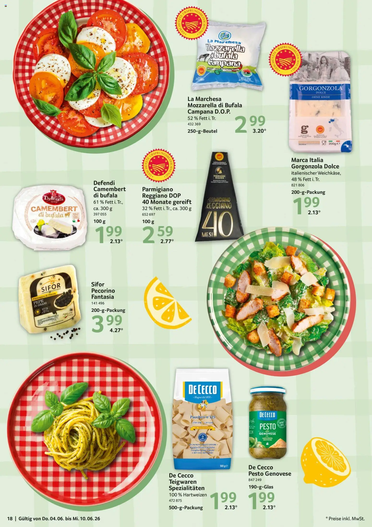 Selgros Prospekt – gültig ab 04.06.2026 | Seite: 18 | Produkte: Mozzarella, Pasta