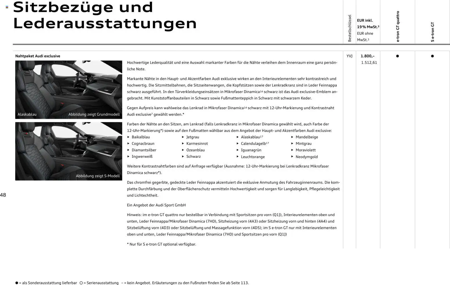 Audi e-tron GT – gültig ab 28.10.2025 | Seite: 48