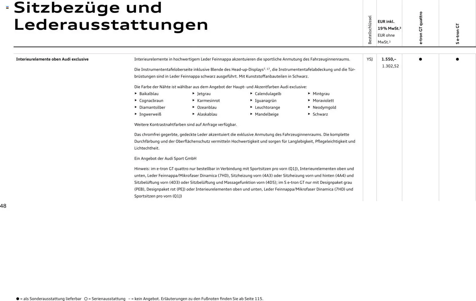 Audi e-tron GT – gültig ab 28.10.2025 | Seite: 48