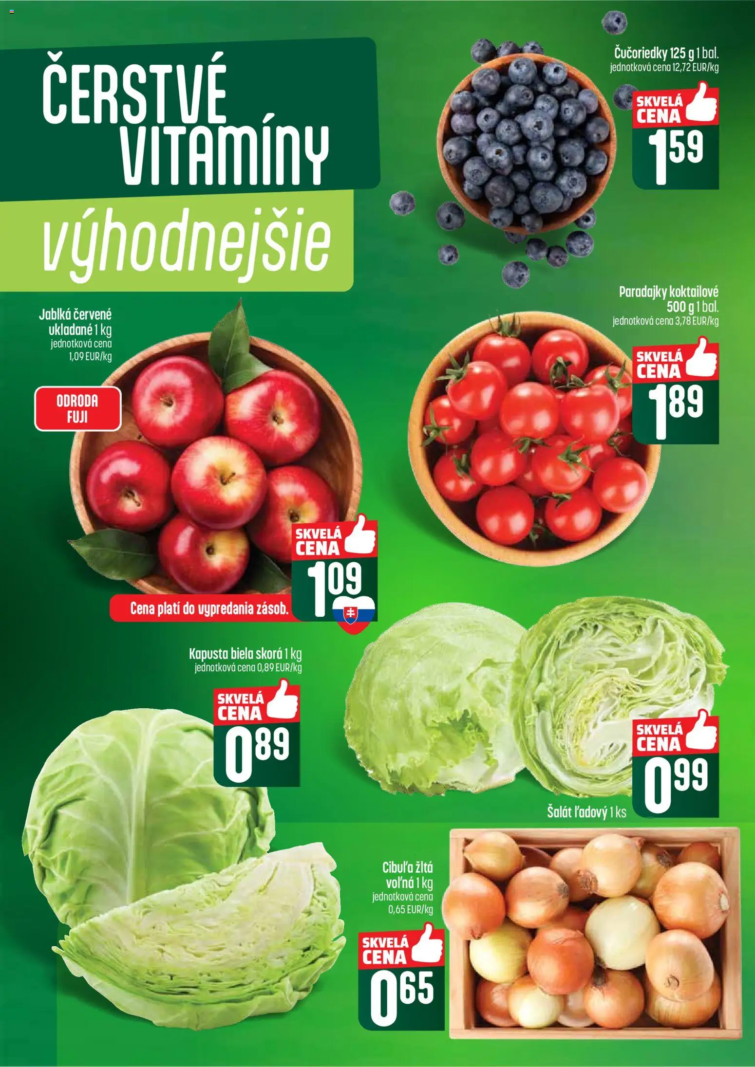 Nové COOP Jednota akcie – leták je platný od 04.06.2026 | Strana: 8 | Produkty: Kapusta, Jablká, Kapusta biela, Čučoriedky