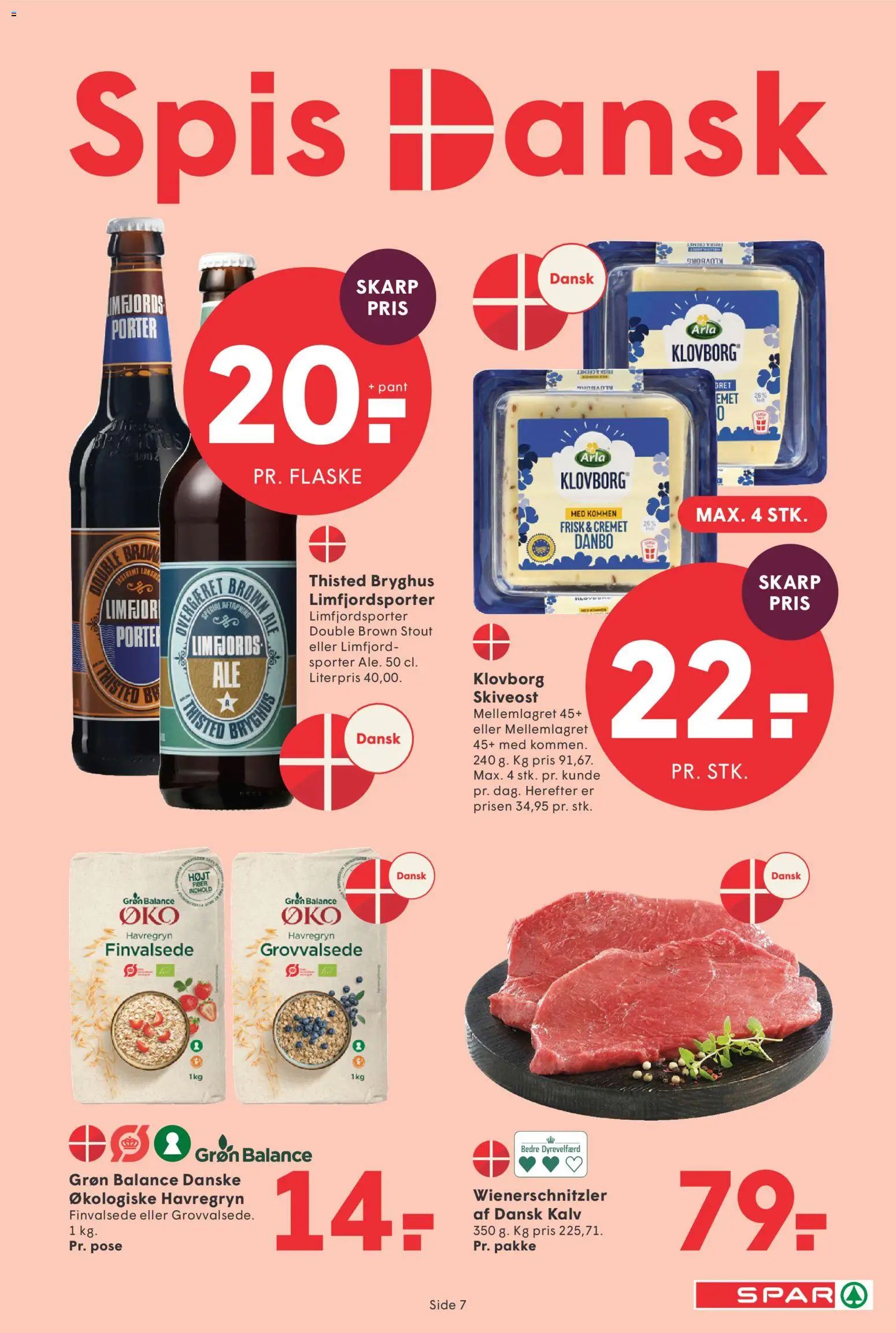 Spar tilbudsavis – gyldig fra 18/09/2026 | Side: 7 | Produkter: Havregryn, Skiveost