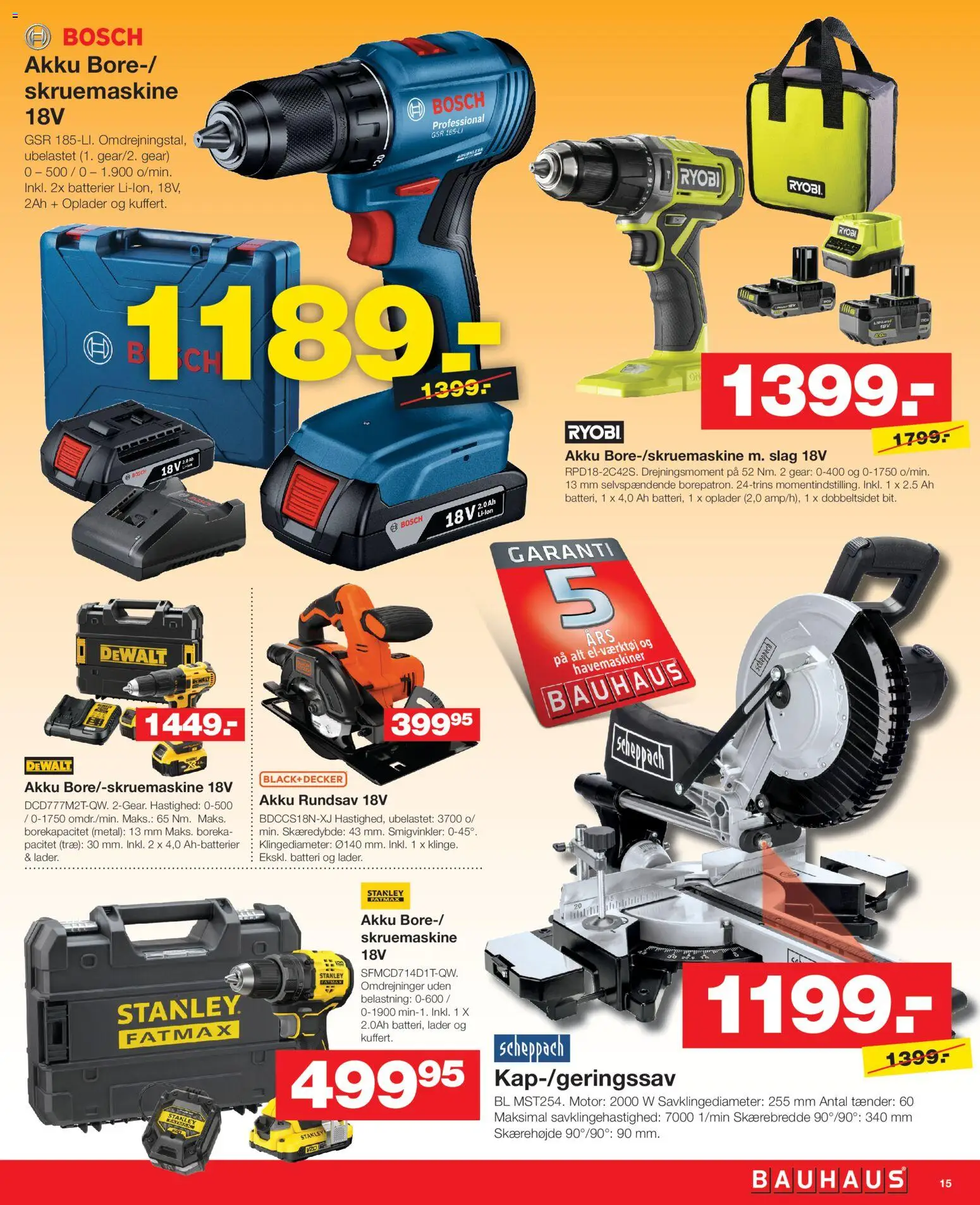 Bauhaus tilbudsavis – gyldig fra 01.05.2026 | Side: 15 | Produkter: Batterier, Batteri