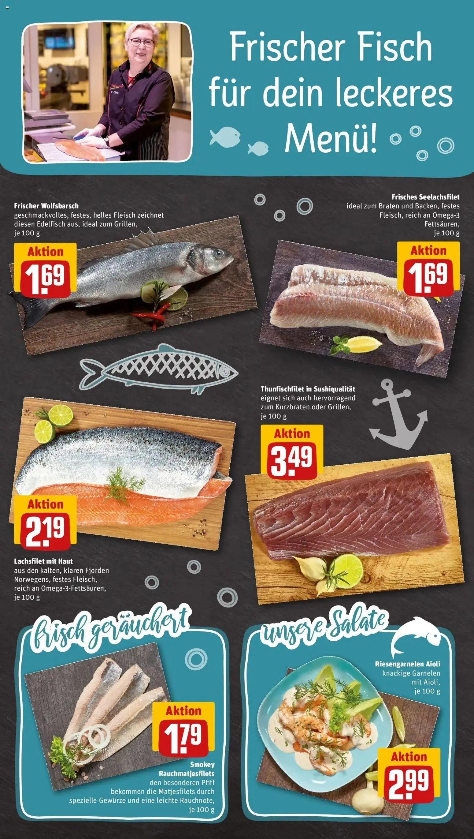 REWE Prospekt ab 31.08.2026 zum Blättern » Angebote | Seite: 33 | Produkte: Garnelen, Fisch, Gewürze, Fleisch