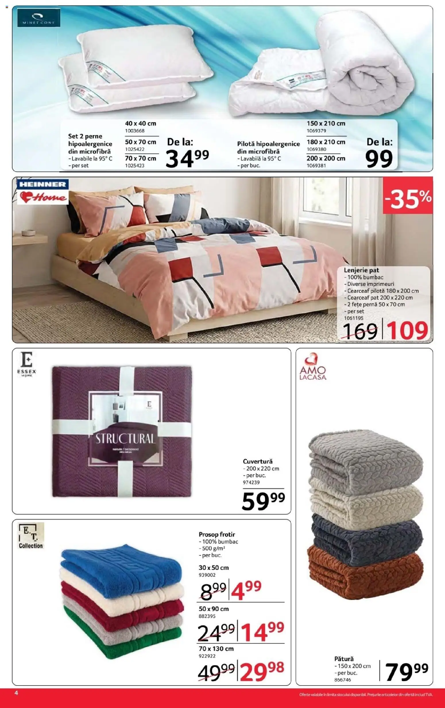 Noul catalog Selgros – valabil de la 16.10.2026 | Pagină: 4 | Produse: Cuvertură, Pat, Lenjerie pat, Lavabila