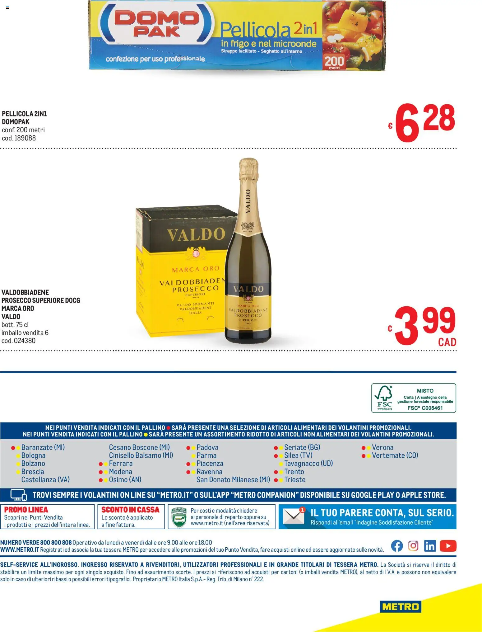 Volantino Metro del 27/08/2026 | Pagina: 48 | Prodotti: Microonde, Prosecco, TV, Pellicola