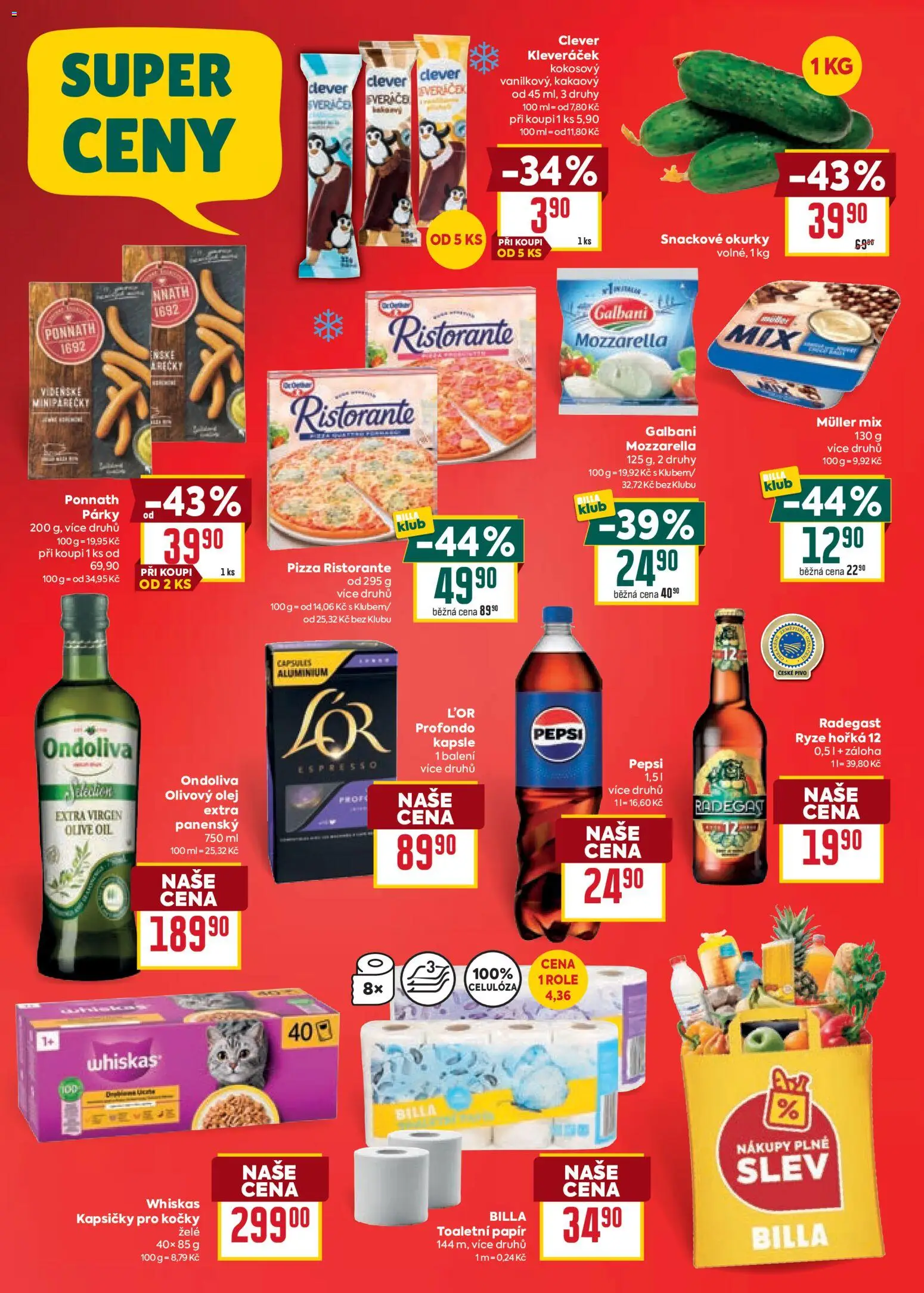 Billa Velký leták od 22.07.2026 | Strana: 2 | Produkty: Whiskas, Rýže, Párky, Toaletní papír