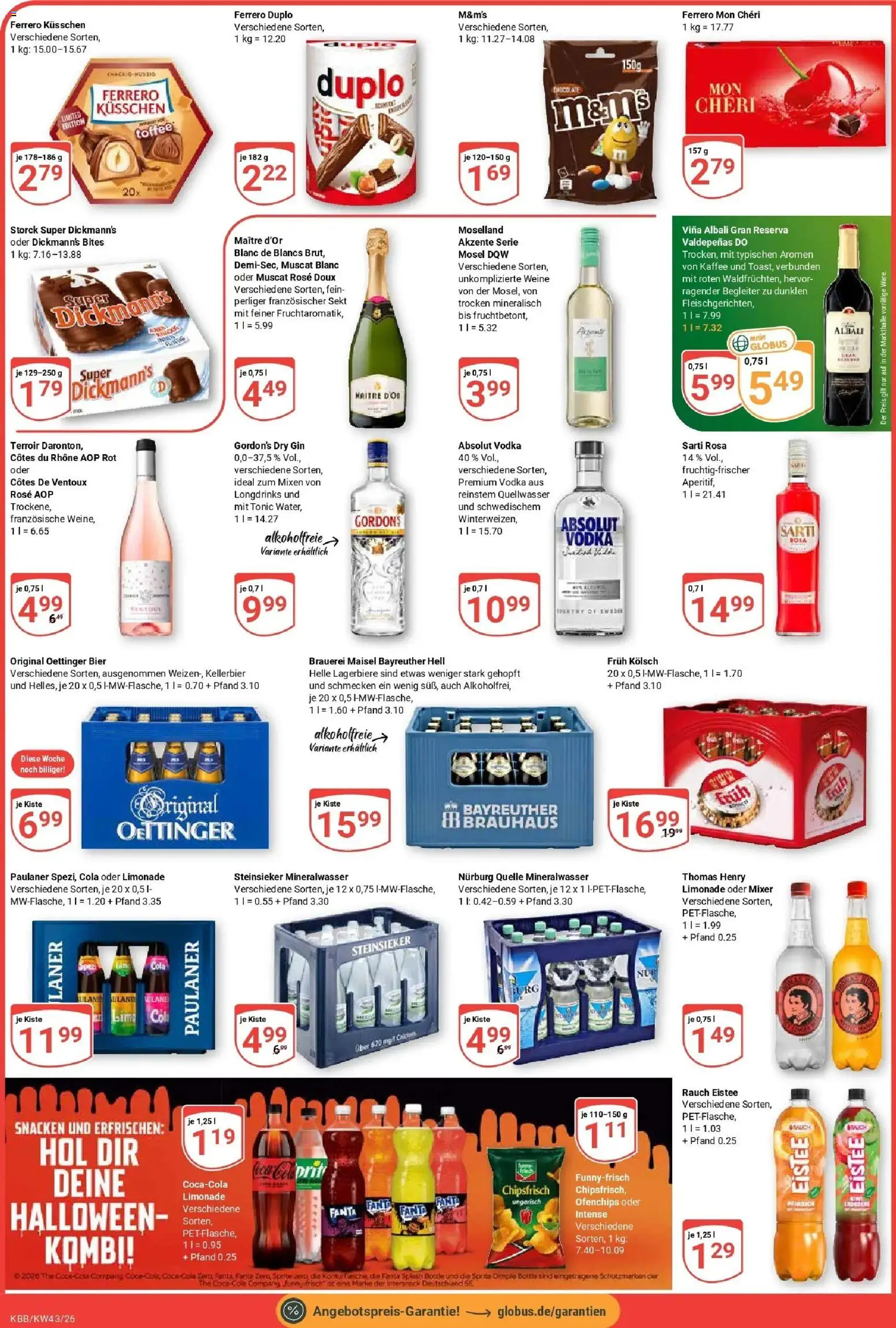 Globus Prospekt Koblenz-Bubenheim (ab 19.10.2026) » Angebote online | Seite: 3 | Produkte: Bayreuther hell, Sprite, Cola, Kaffee