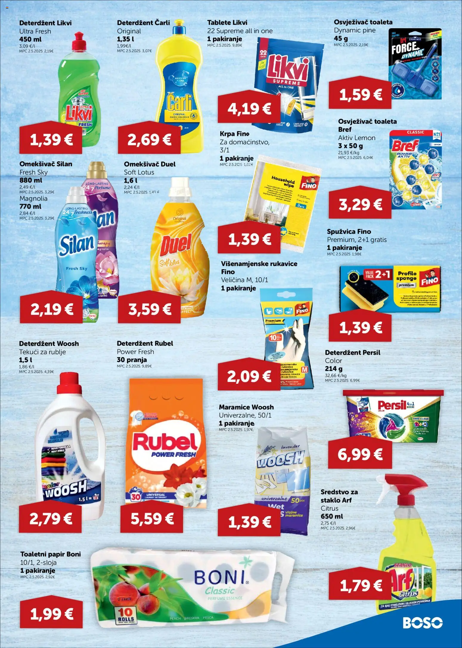 Boso katalog | vrijedi od 21.05.2026 | Stranica: 15 | Proizvodi: Krpa, Deterdžent, Toaletni papir, Rukavice