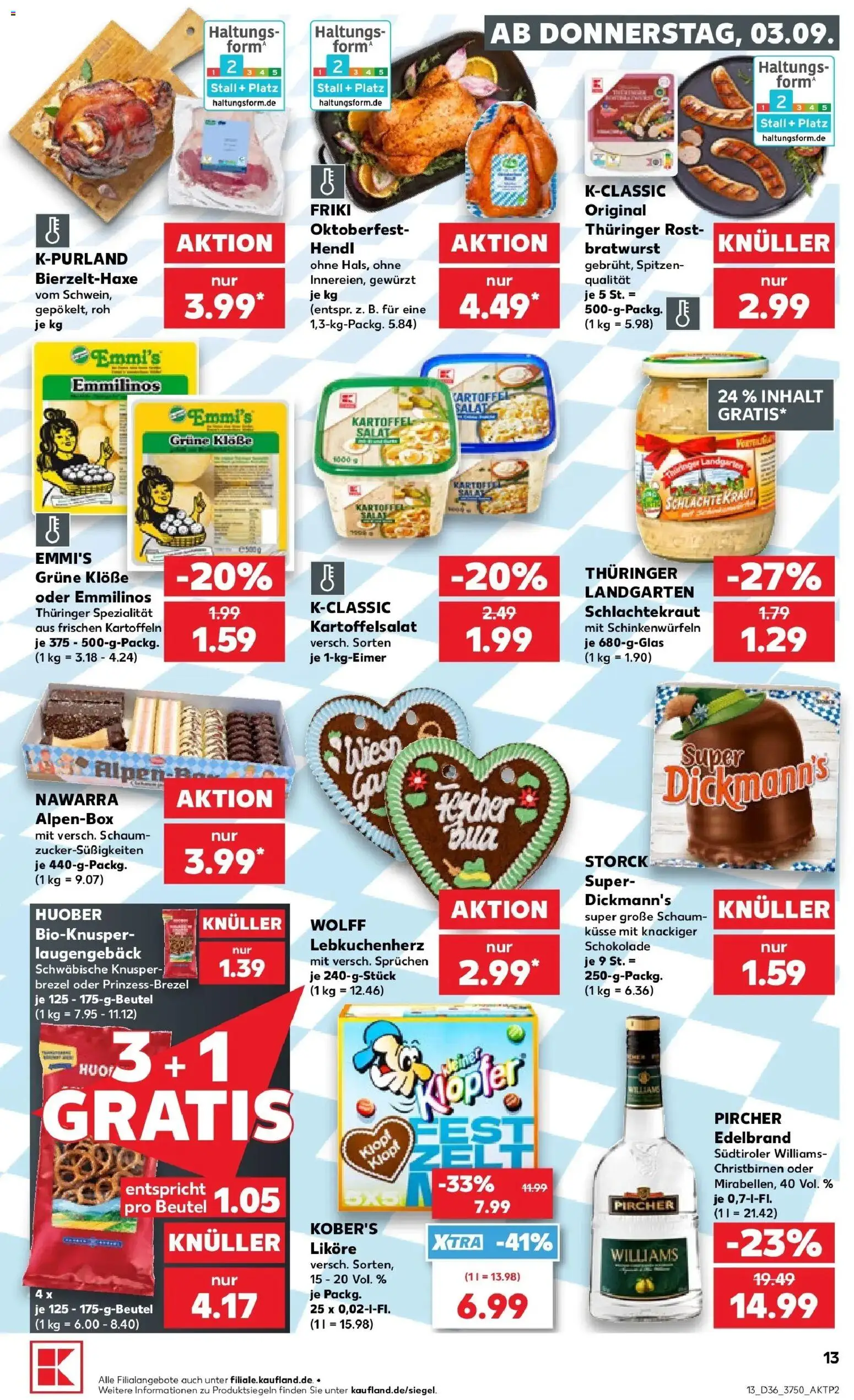 Prospekt Kaufland ab 31.08.2026 » Angebote Online zum Blättern | Seite: 22 | Produkte: Schokolade, Bratwurst, Kartoffeln, Salat