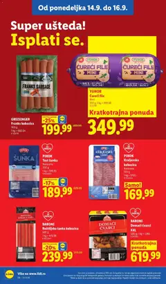 BARONI Domaći čvarci XXL, 500 g - pregled Lidl kataloga - važi od 10.09.2026 | Strana: 90 | Proizvode: Čvarci, Šunka, Kobasica, Tost
