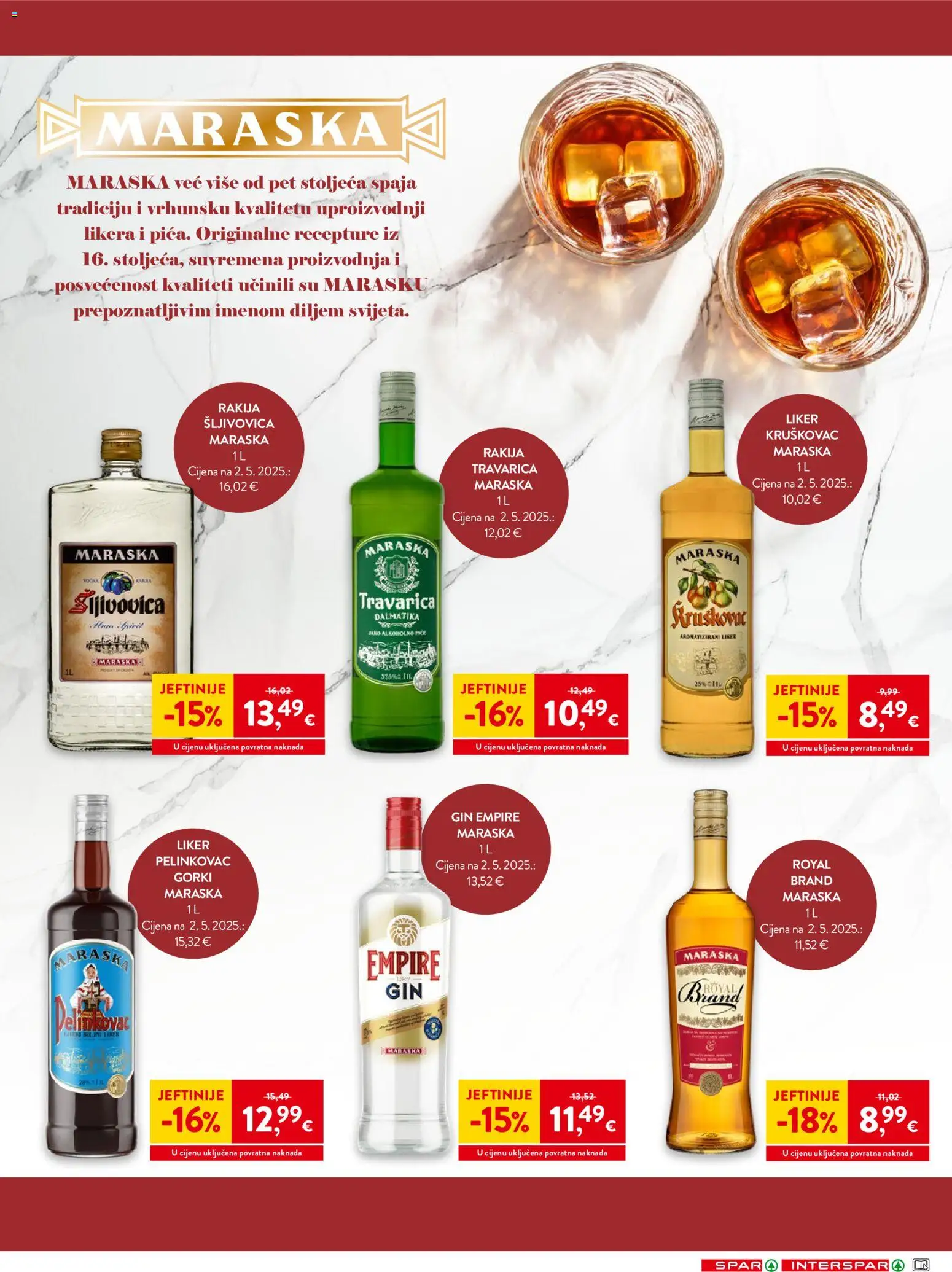Spar katalog | vrijedi od 10.06.2026 | Stranica: 31 | Proizvodi: Pelinkovac, Travarica, Šljivovica, Gin