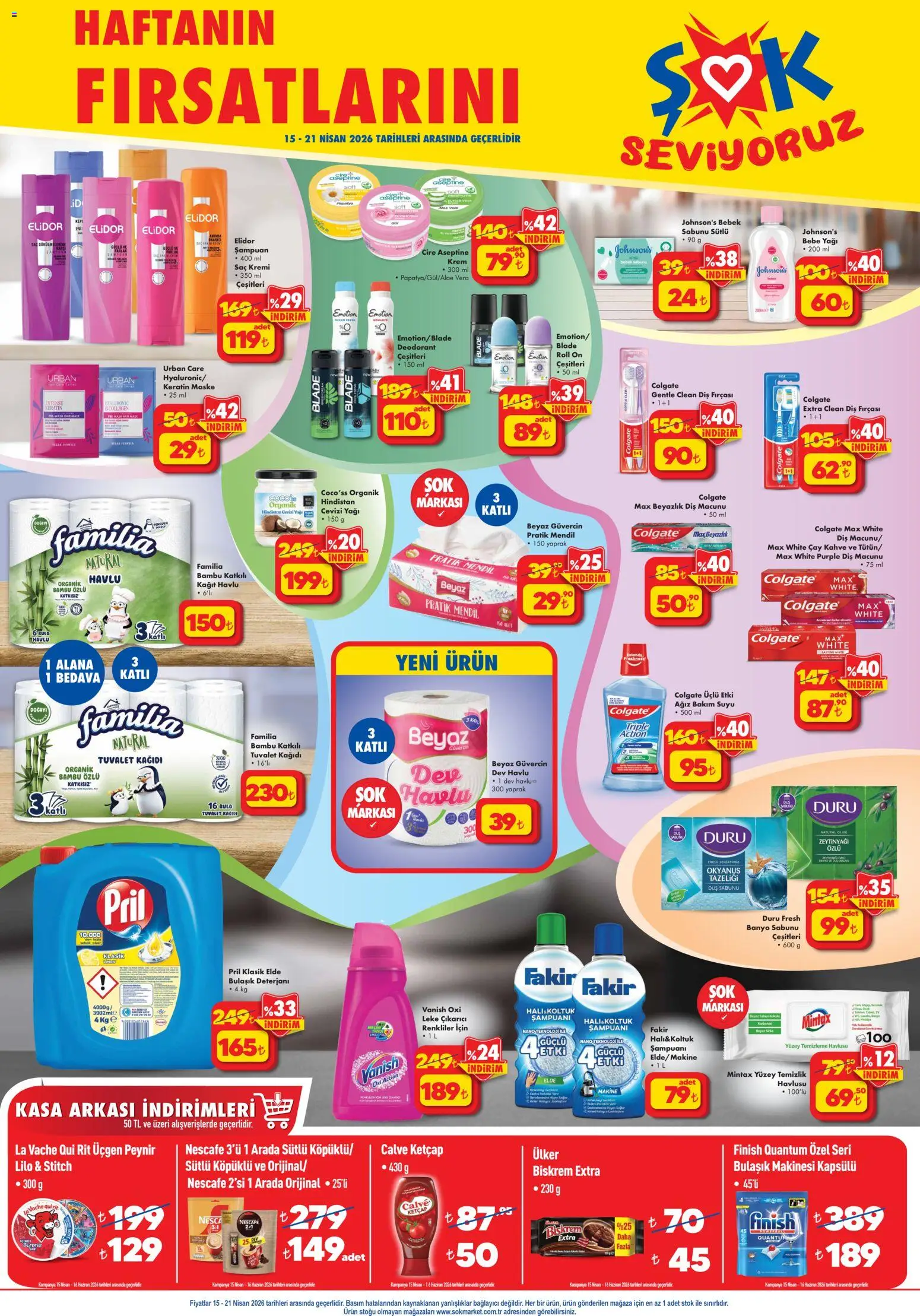 Şok Market Katalog - 15.04.2026 tarihinden itibaren geçerlidir | Sayfa: 2 | Ürünler: Deodorant, Çay, Kasa, Bulaşık makinesi
