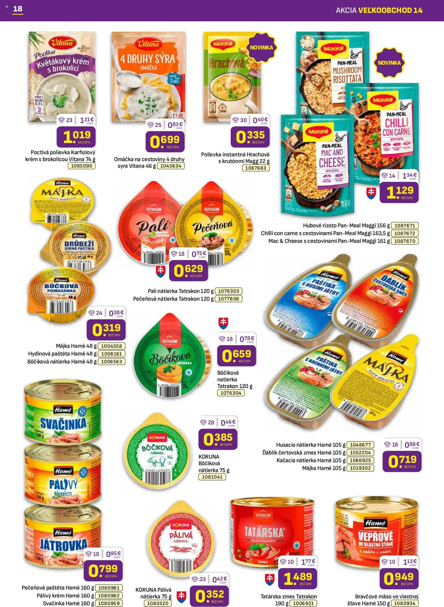 Nové Libex akcie – leták je platný od 13.07.2026 | Strana: 18 | Produkty: Cestoviny, Chilli, Krém, Omáčka
