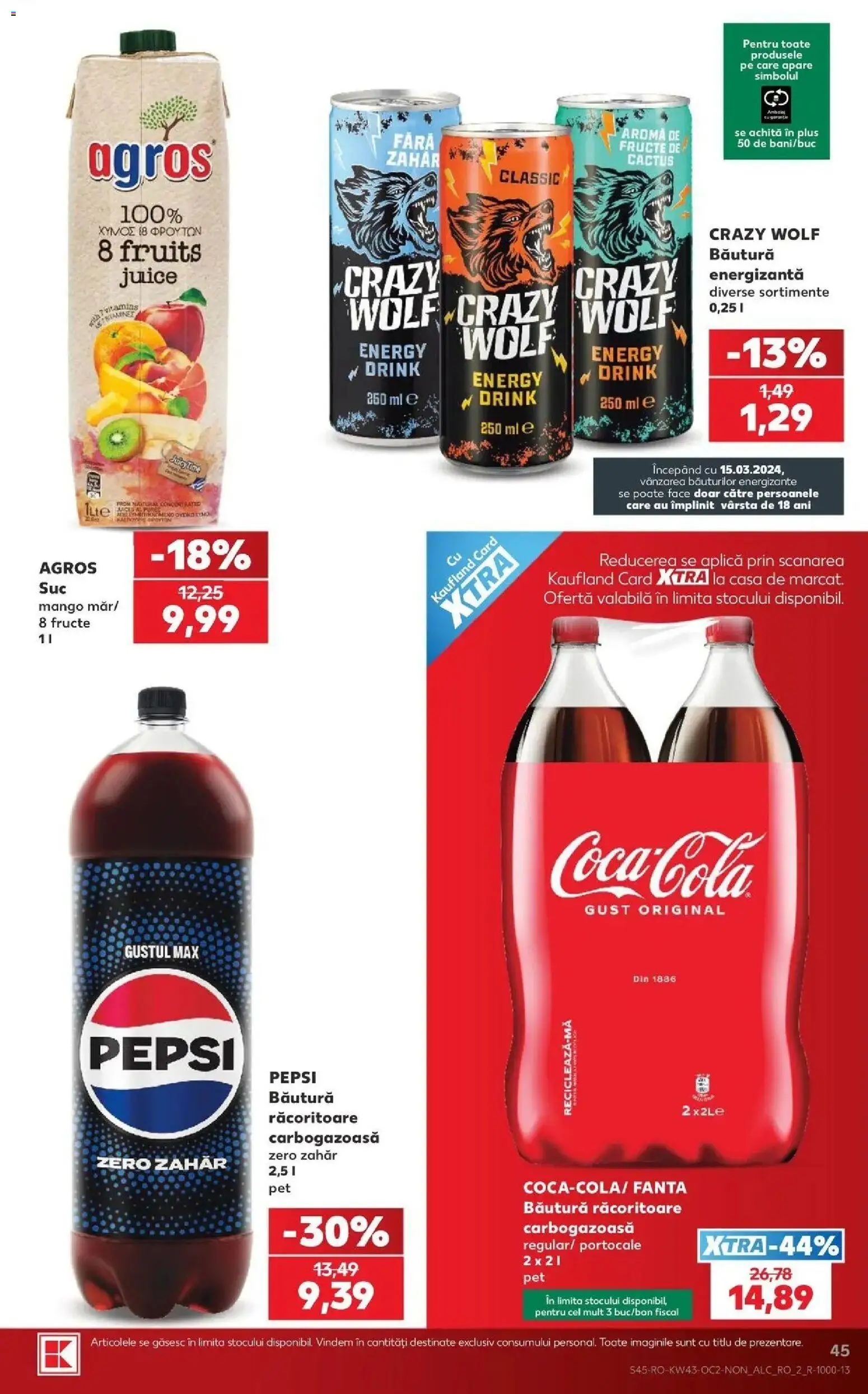 Kaufland Domnesti 21.10.2026 - Revista si Oferta | Pagină: 45 | Produse: Aplică, Pepsi, Portocale, Fructe