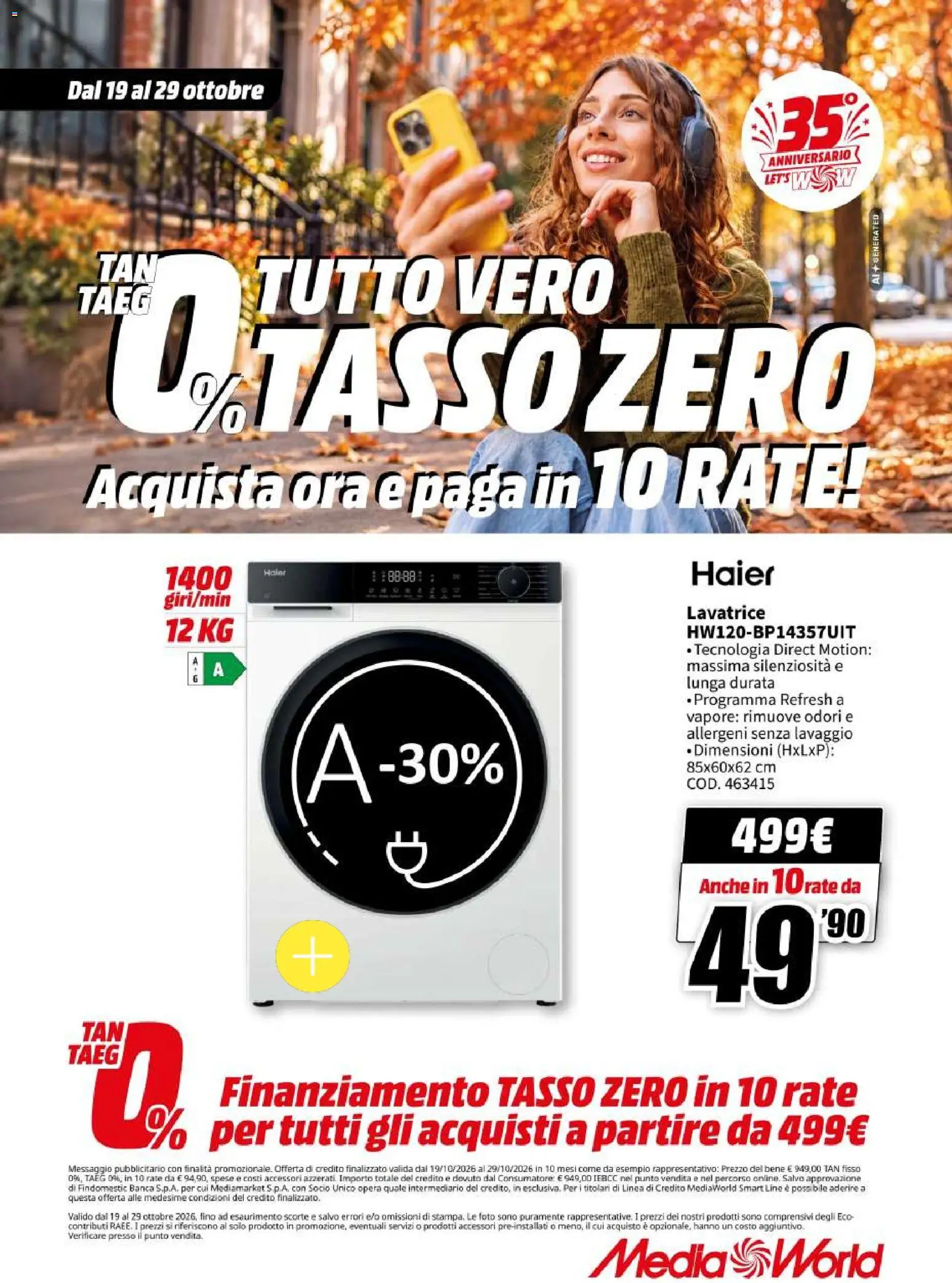 Volantino Media World del 19/10/2026 | Pagina: 58 | Prodotti: Lavatrice