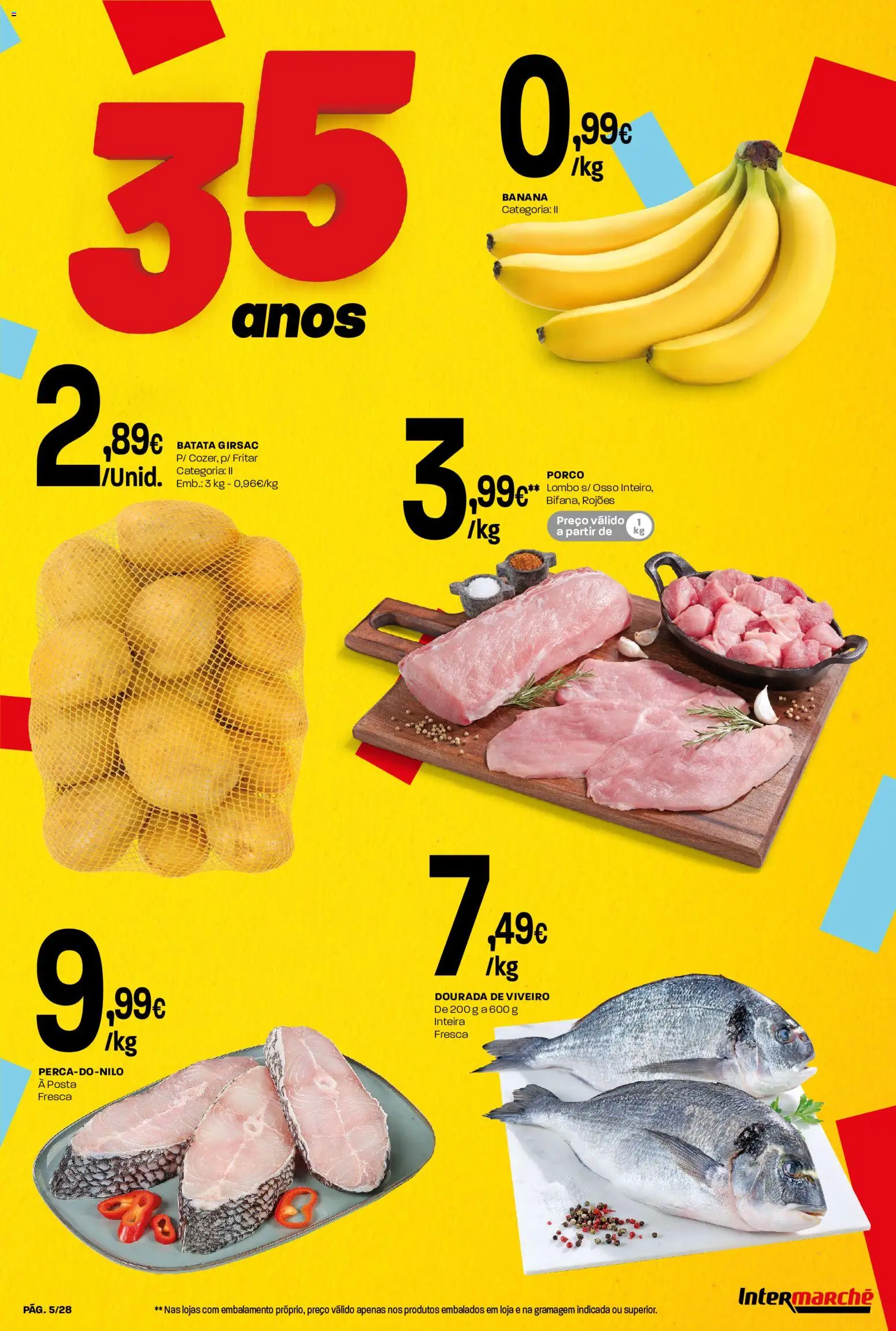 Intermarché folheto Contact │ válido de 29/10/2026 | Página: 5 | Produtos: Batata, Dourada, Banana, Lombo