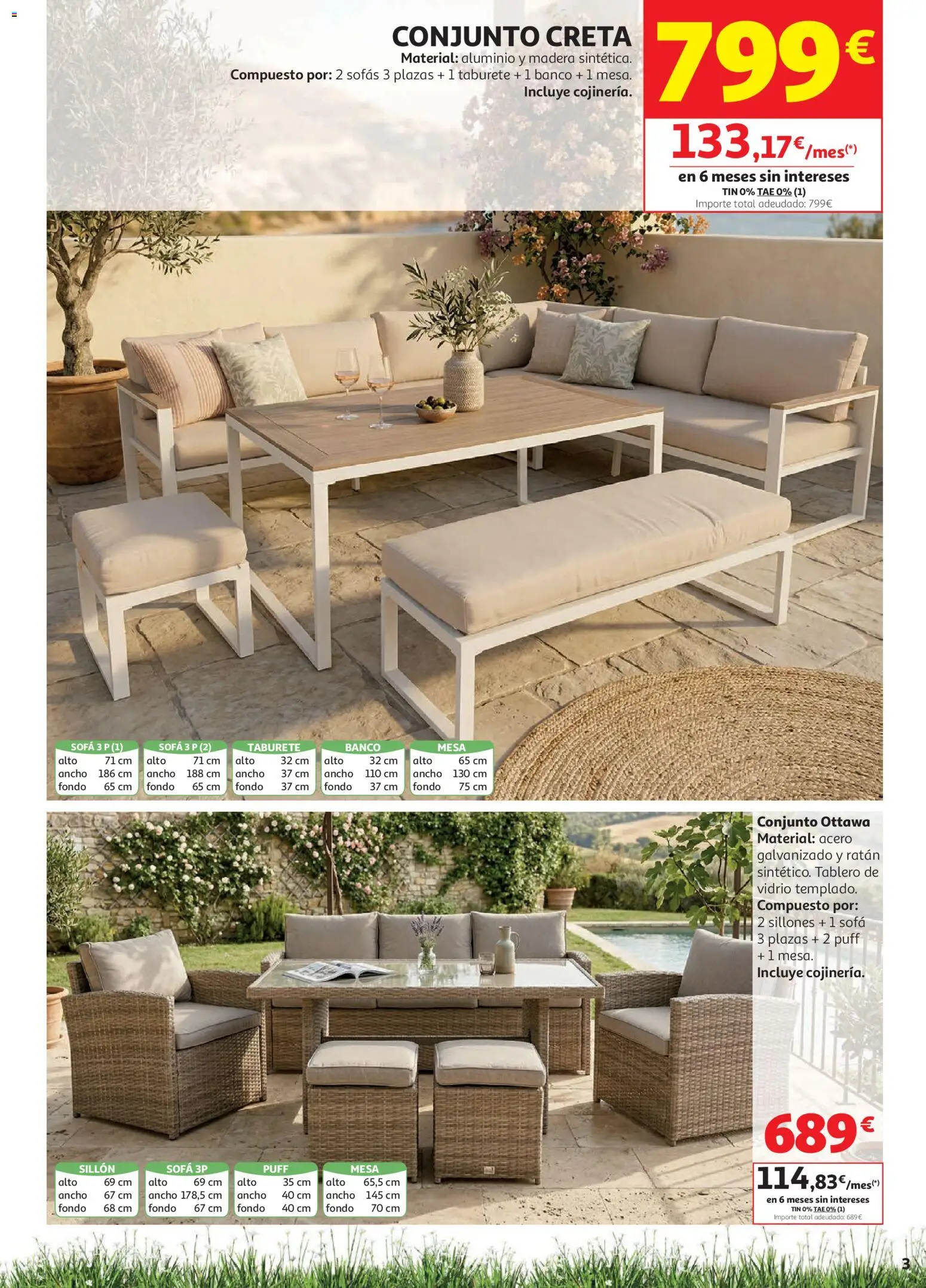 Alcampo Aire Libre HP Cat │ válido desde el 05.05.2026 | Página: 3 | Productos: Taburete, Sofá, Sillón, Mesa