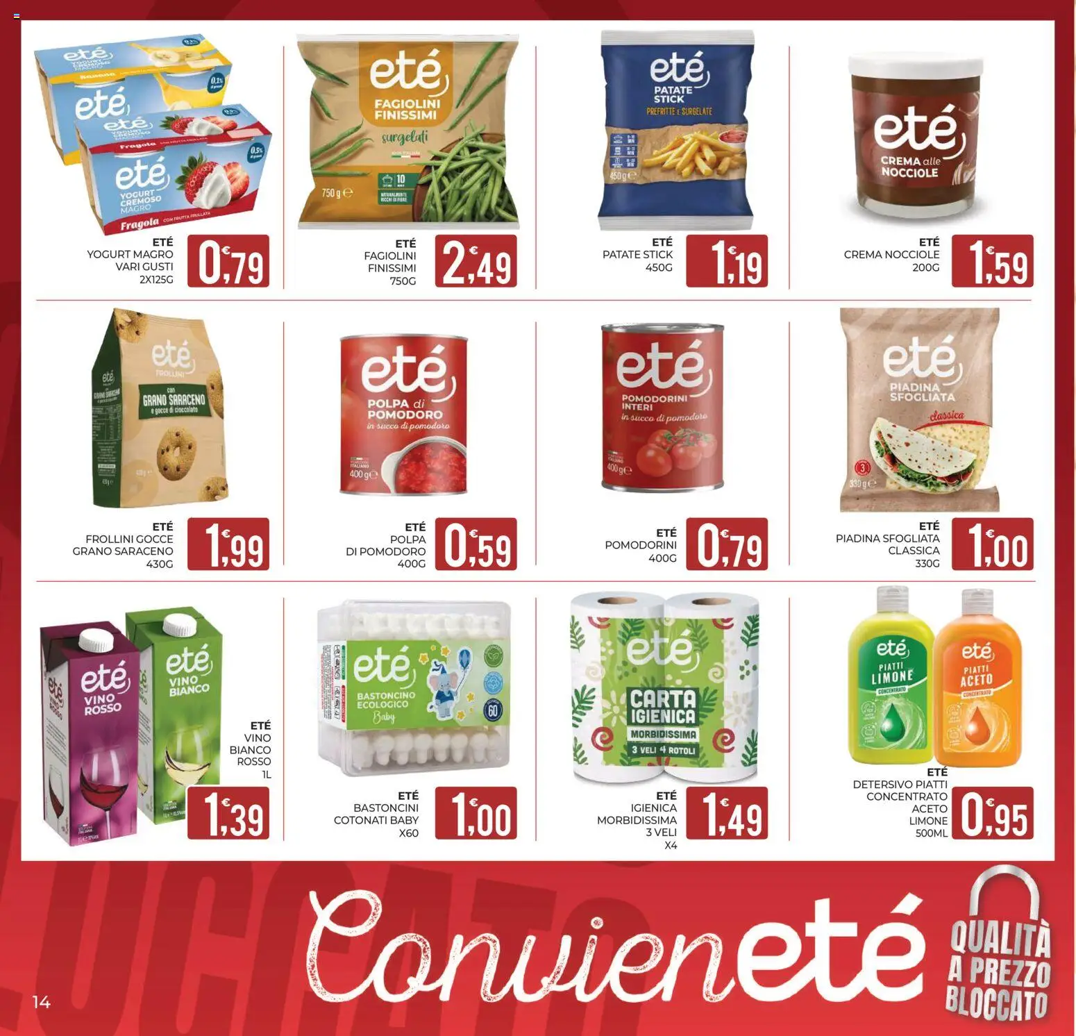 Volantino Eté del 12.05.2026 | Pagina: 14 | Prodotti: Pomodorini, Patate, Limone, Vino