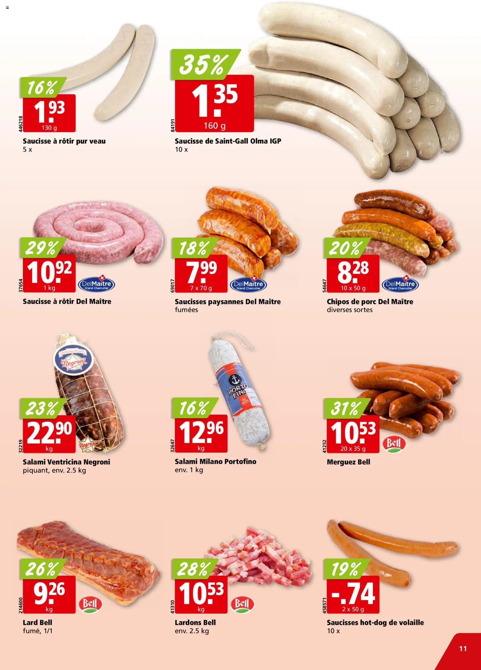 Aligro aktionen Chavannes, Matran, Genève, Sion – gültig ab 31.08.2026 | Seite: 11 | Produkte: Salami
