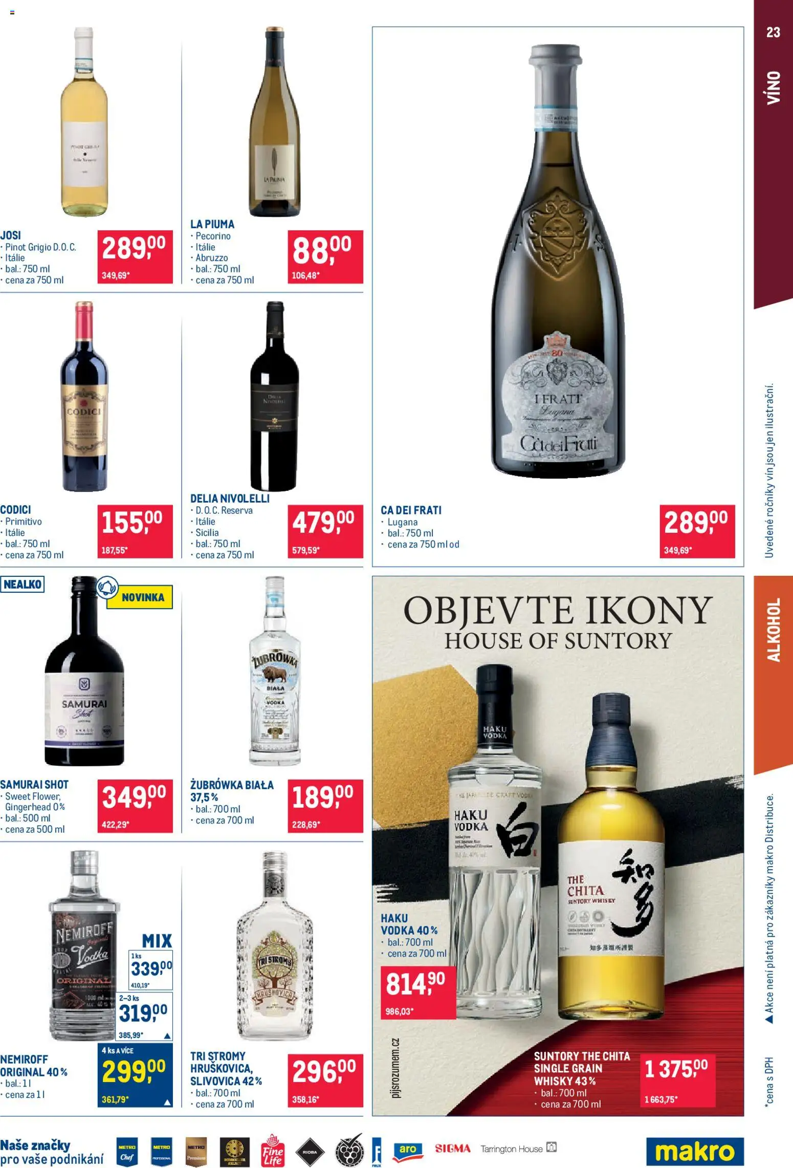 Makro leták - Pro milovníky jídla od 26.08.2026 | Strana: 23 | Produkty: Víno, Primitivo, Pinot Grigio, Alkohol