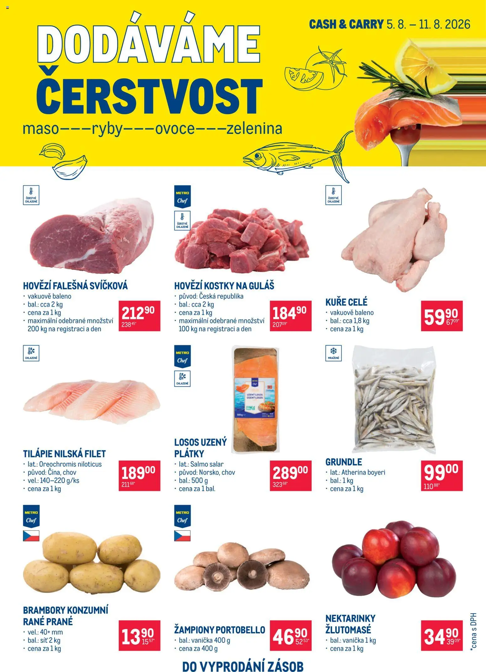 Makro leták - Ultra fresh nabídka od 29.07.2026 | Strana: 2 | Produkty: Ryby, Hovězí falešná svíčková, Tilapie, Kuře
