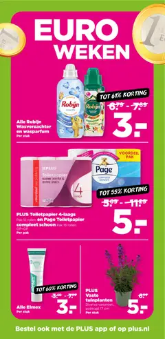 Plus folder week 26 - Voorbeeld van een folder van Plus, geldig van 24-06-2026 | Pagina: 28 | Producten: Wasverzachter, Robijn, Toilet, Toiletpapier