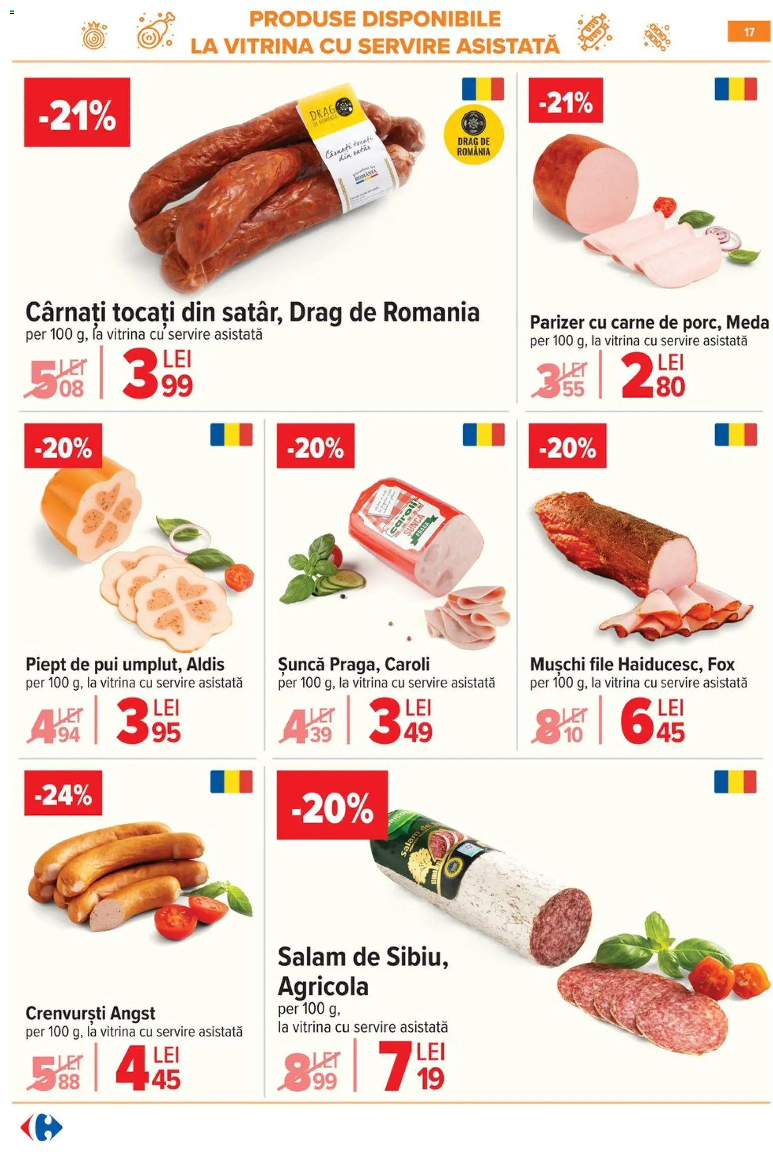 Noul catalog Carrefour – valabil de la 10.06.2026 | Pagină: 17 | Produse: Hacıyatmaz Kedi Oyuncağı, Vitrină, Șuncă, Parizer