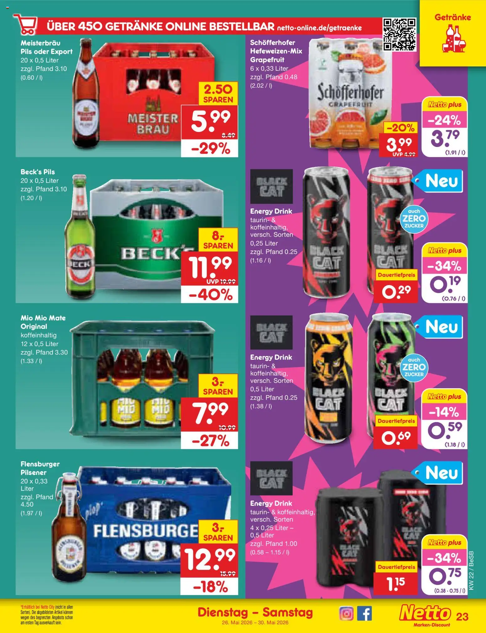 Netto Marken-Discount Prospekt 	 – gültig ab 26.05.2026 | Seite: 29 | Produkte: Energy, Pils, Grapefruit, Zucker