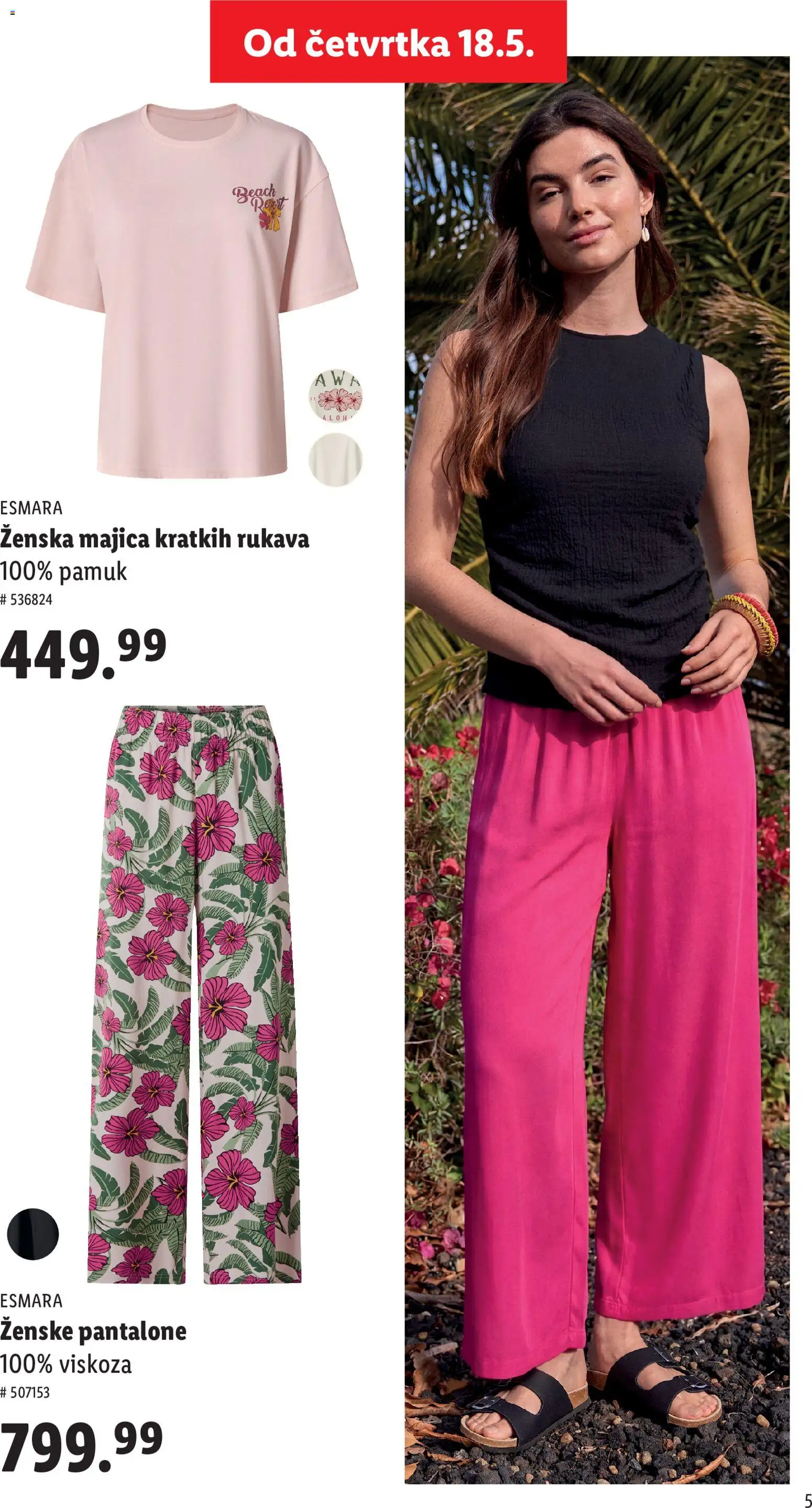 Lidl katalog - važi od 07.05.2026 | Strana: 5 | Proizvode: Ženske pantalone, Majica kratkih rukava, Pantalone